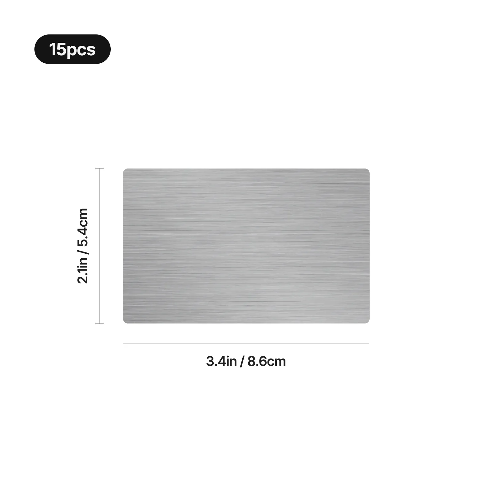 0,5 mm Metall-Visitenkarten aus Edelstahl (15 Stk.) - Image 3
