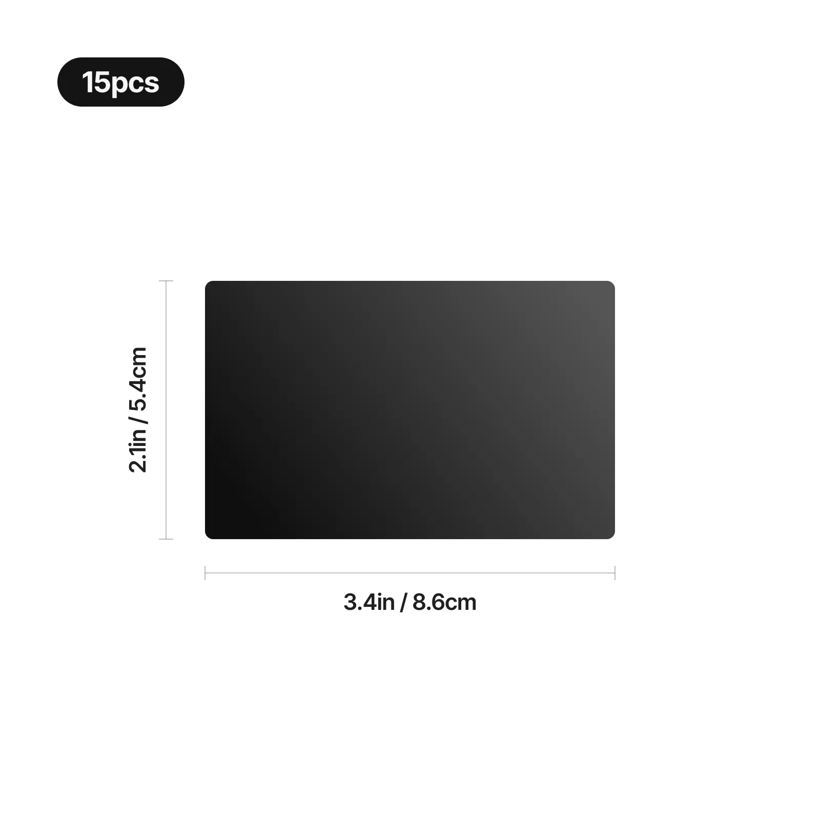0,8 mm Schwarze Aluminium-Visitenkarten (15 Stk.) - Image 3