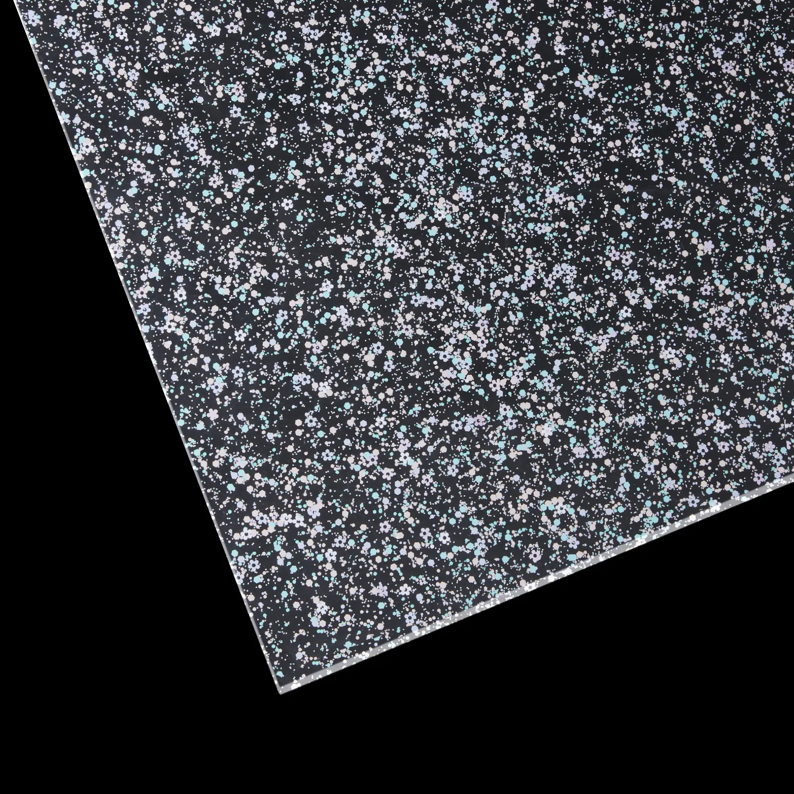 3 mm Blumen Lila Grüne Glitter-Punkte Acrylplatte Plexiglas (3 Stk.)