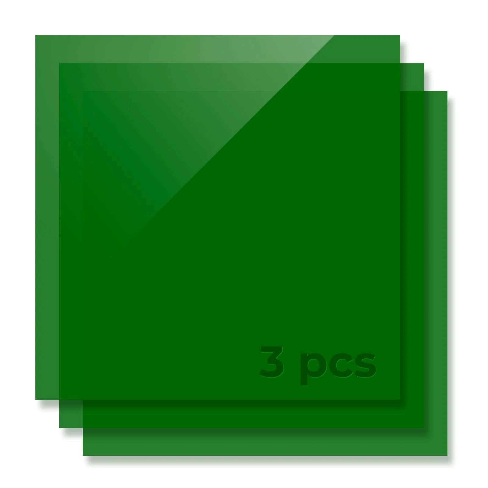 3 mm grünes, durchscheinendes, glänzendes Acrylglasblatt (3 Stk.) - Image 4