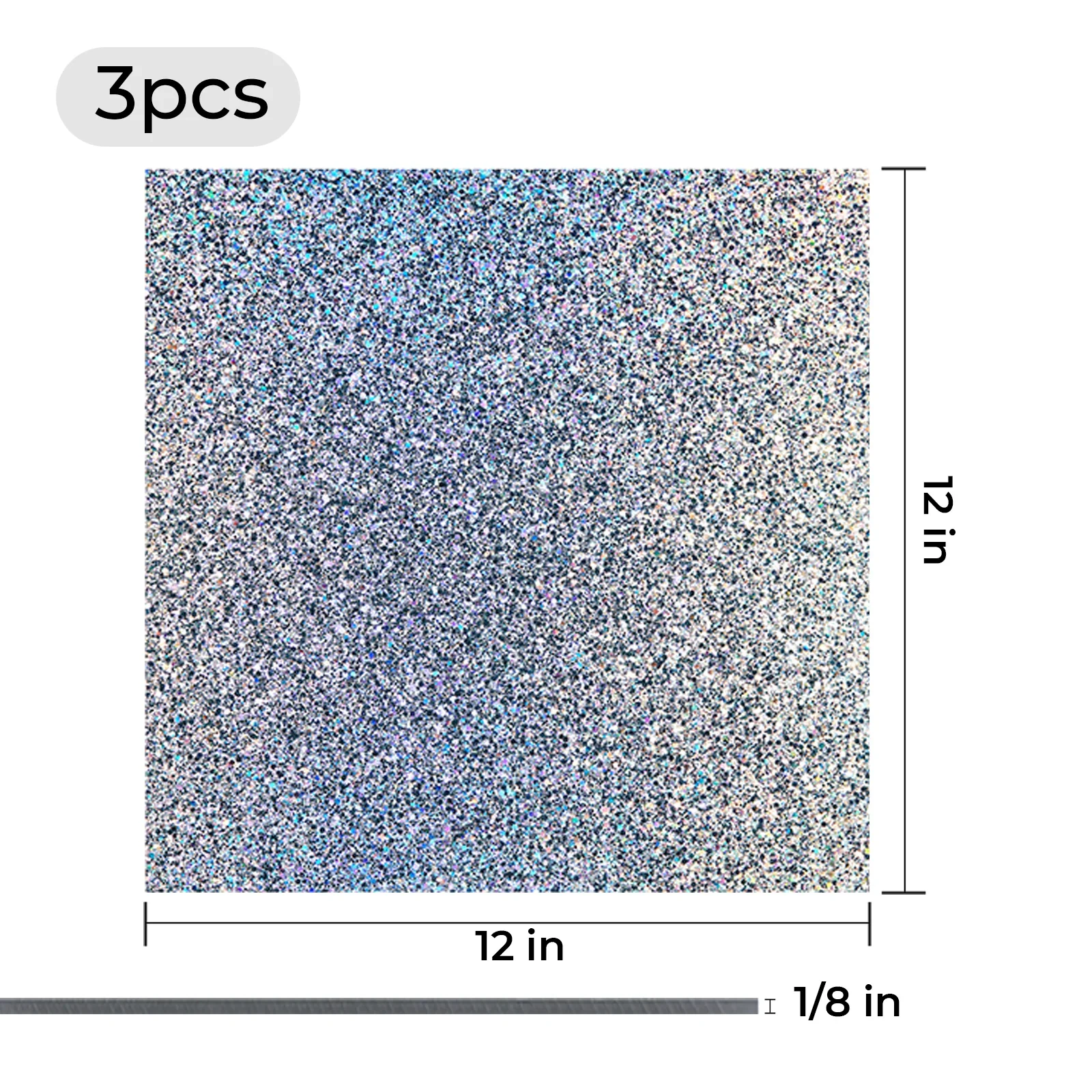 3 mm Holografische Sparkle Glitter Acrylplatte Plexiglas (3 Stk.) - Image 3