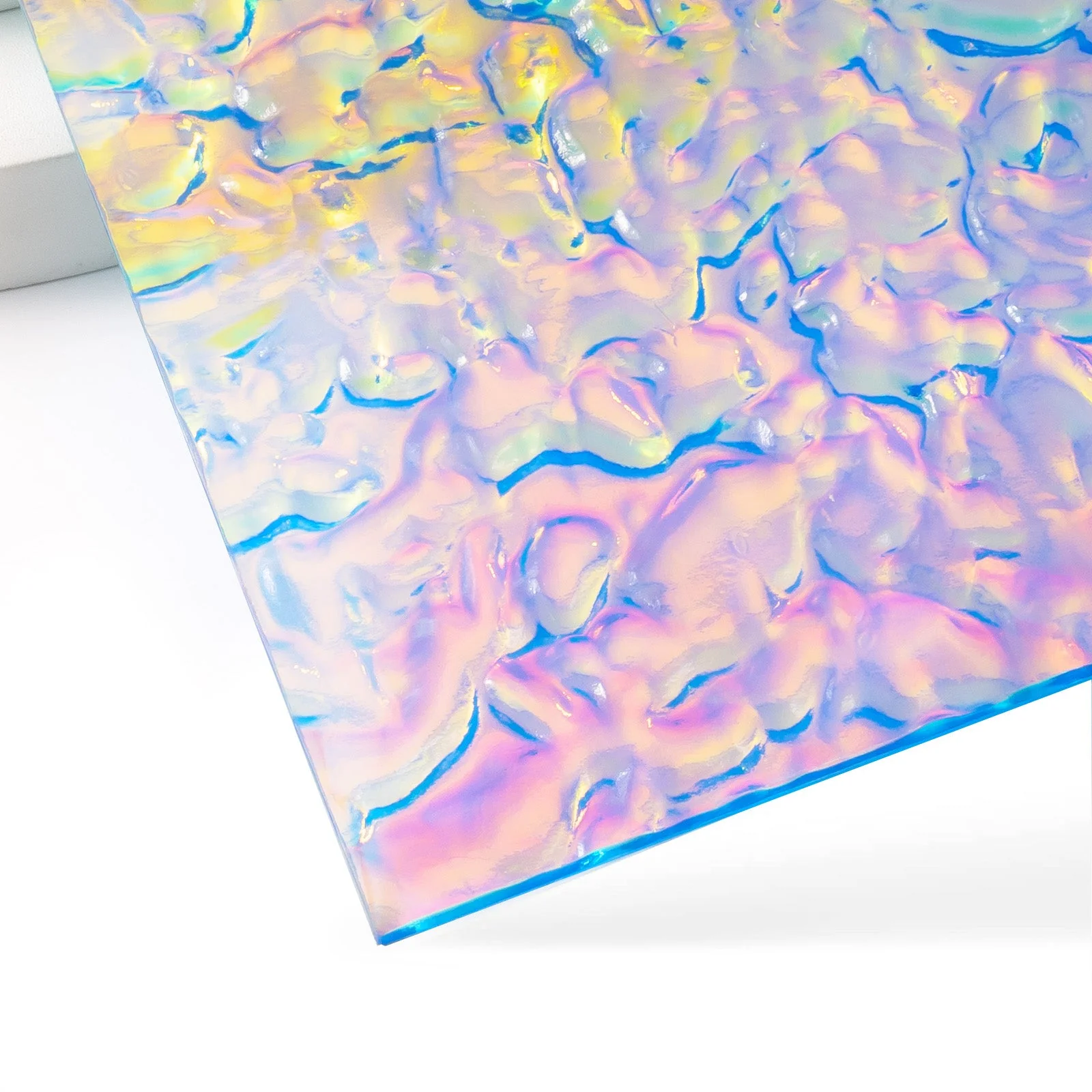 3 mm schillernde transparente blaue Folie Wasser Ripple Acryl Plexiglas (3 Stk.)