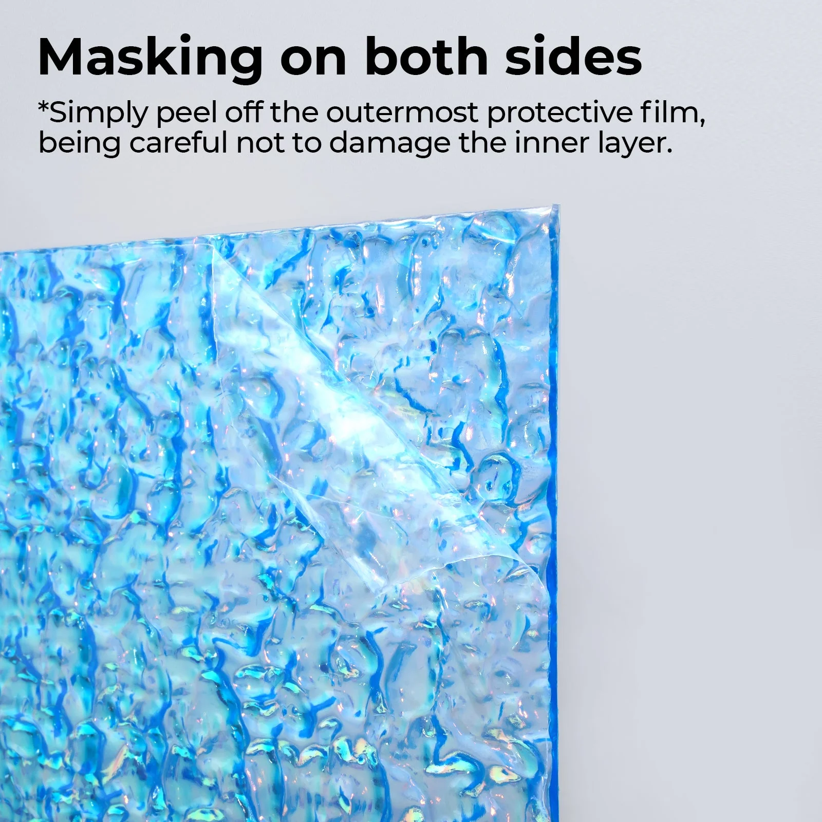 3 mm schillernde transparente blaue Folie Wasser Ripple Acryl Plexiglas (3 Stk.) - Image 5