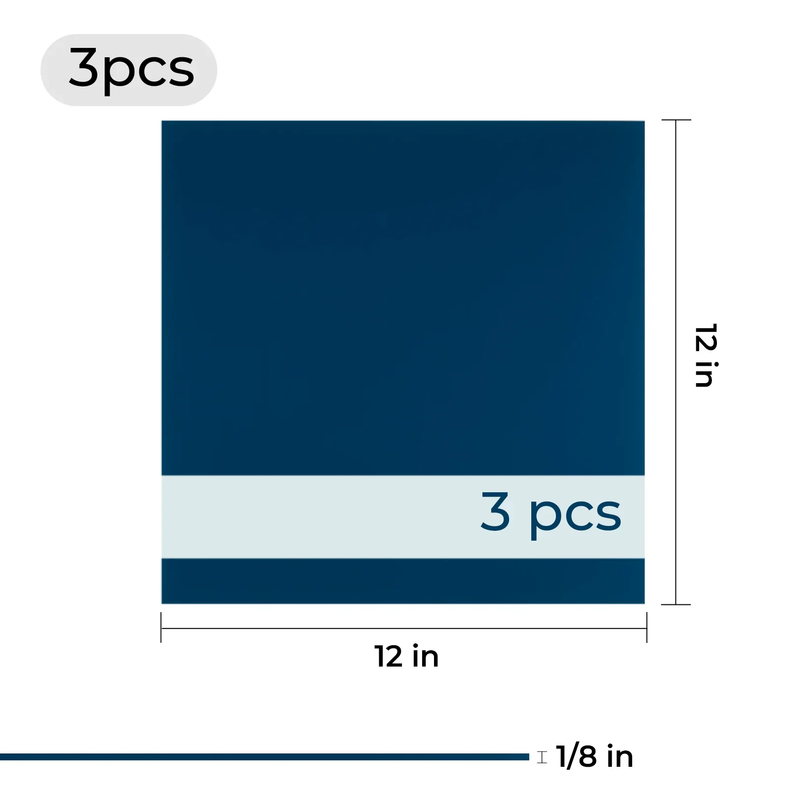 0,32 cm Navy zu Weiß Zwei-Ton Acrylplatte Plexiglas (3 Stück) - Image 3