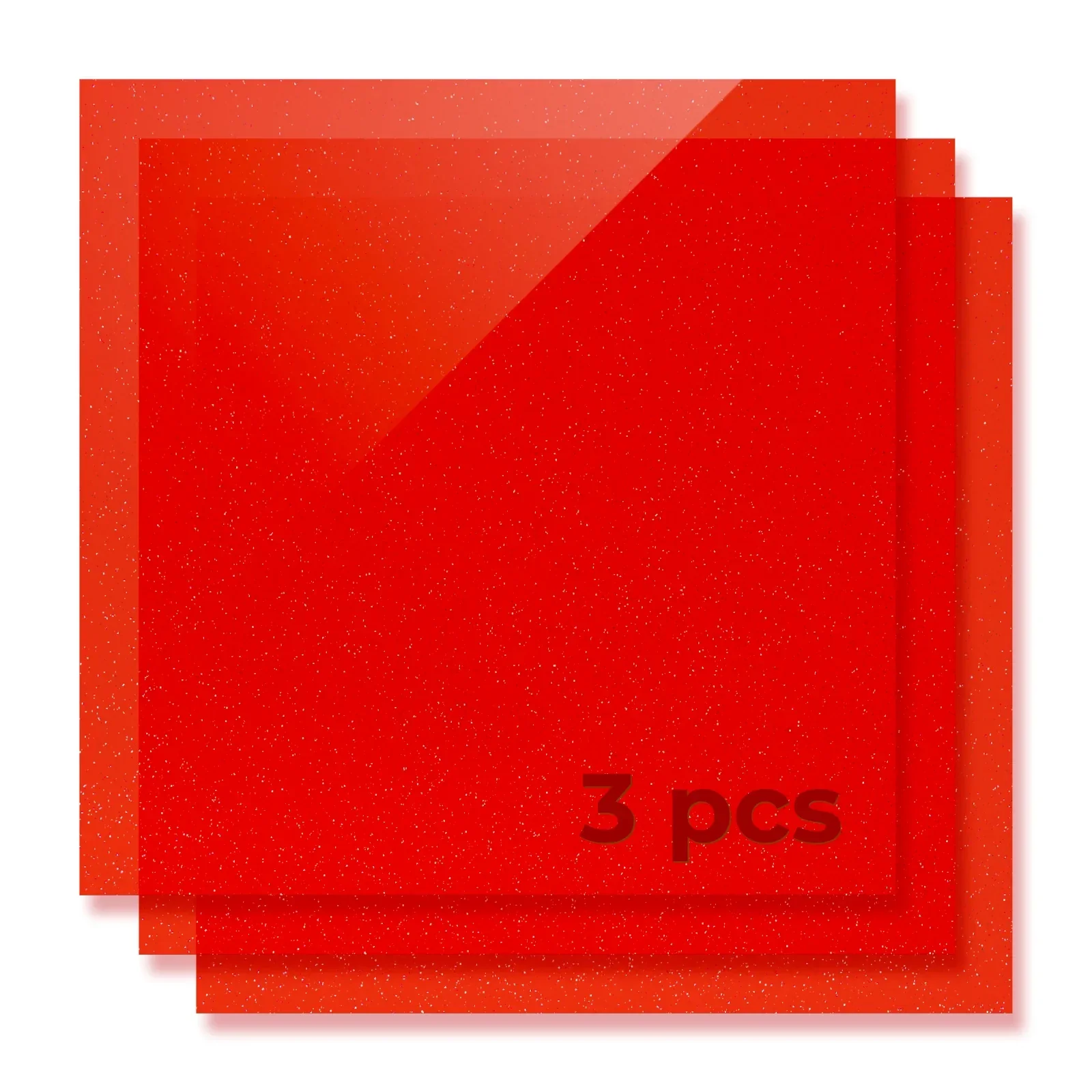 3 mm rote glitzernde, transluzente, glänzende Acrylplatte (3 Stück) - Image 4
