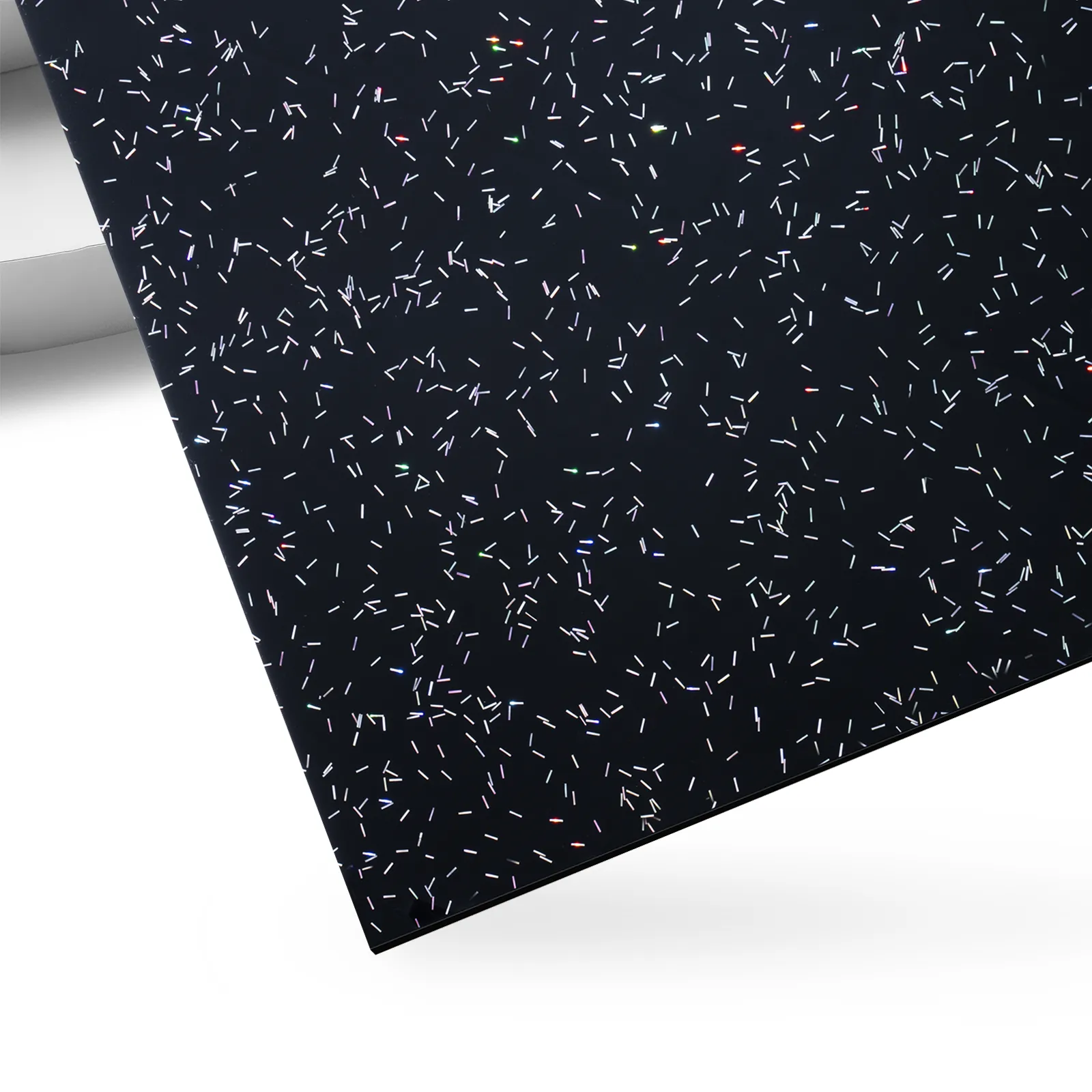 1/8 Zoll schwarze Acrylplatten mit Streuglitzer (3 Stk.)