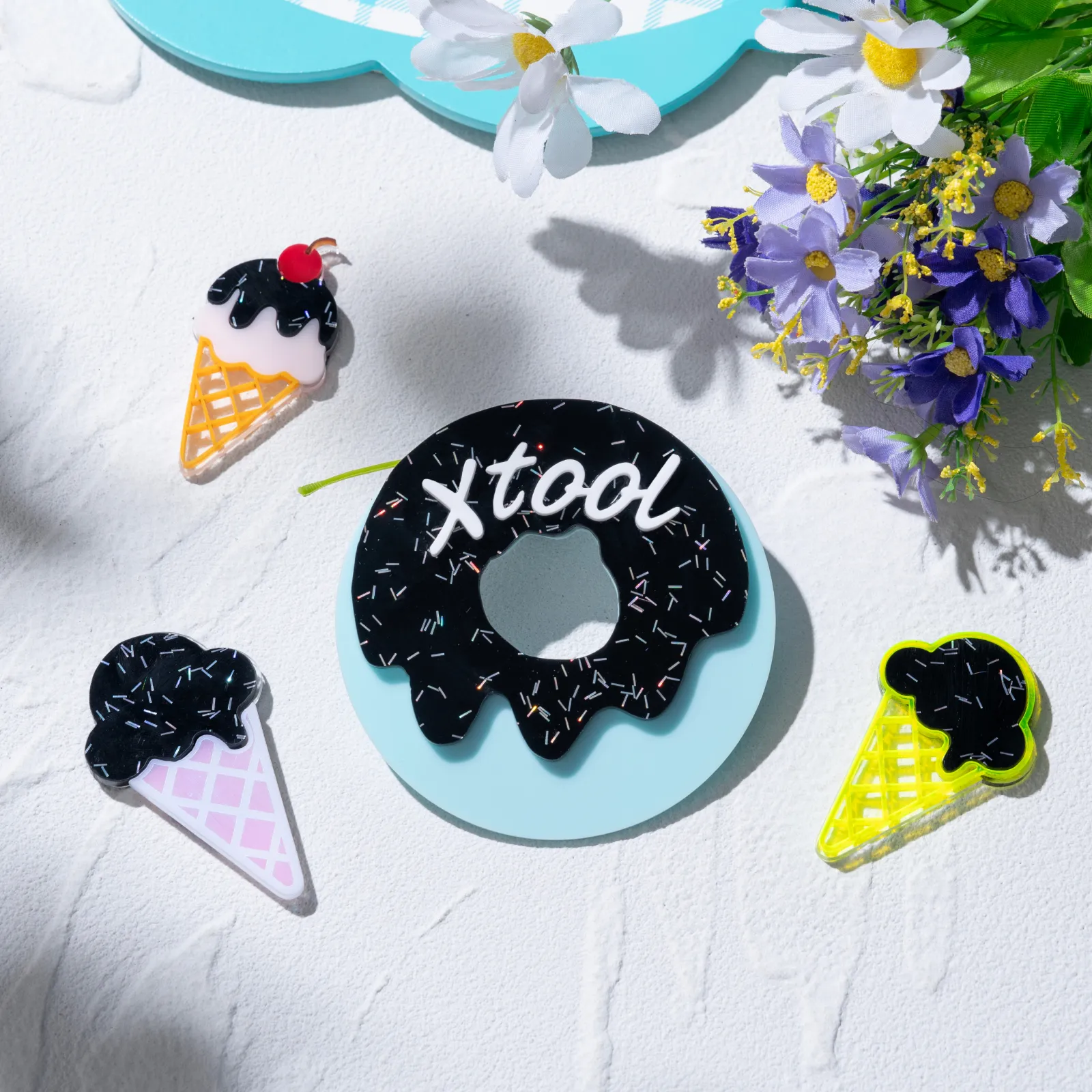 1/8 Zoll schwarze Acrylplatten mit Streuglitzer (3 Stk.) - Image 2