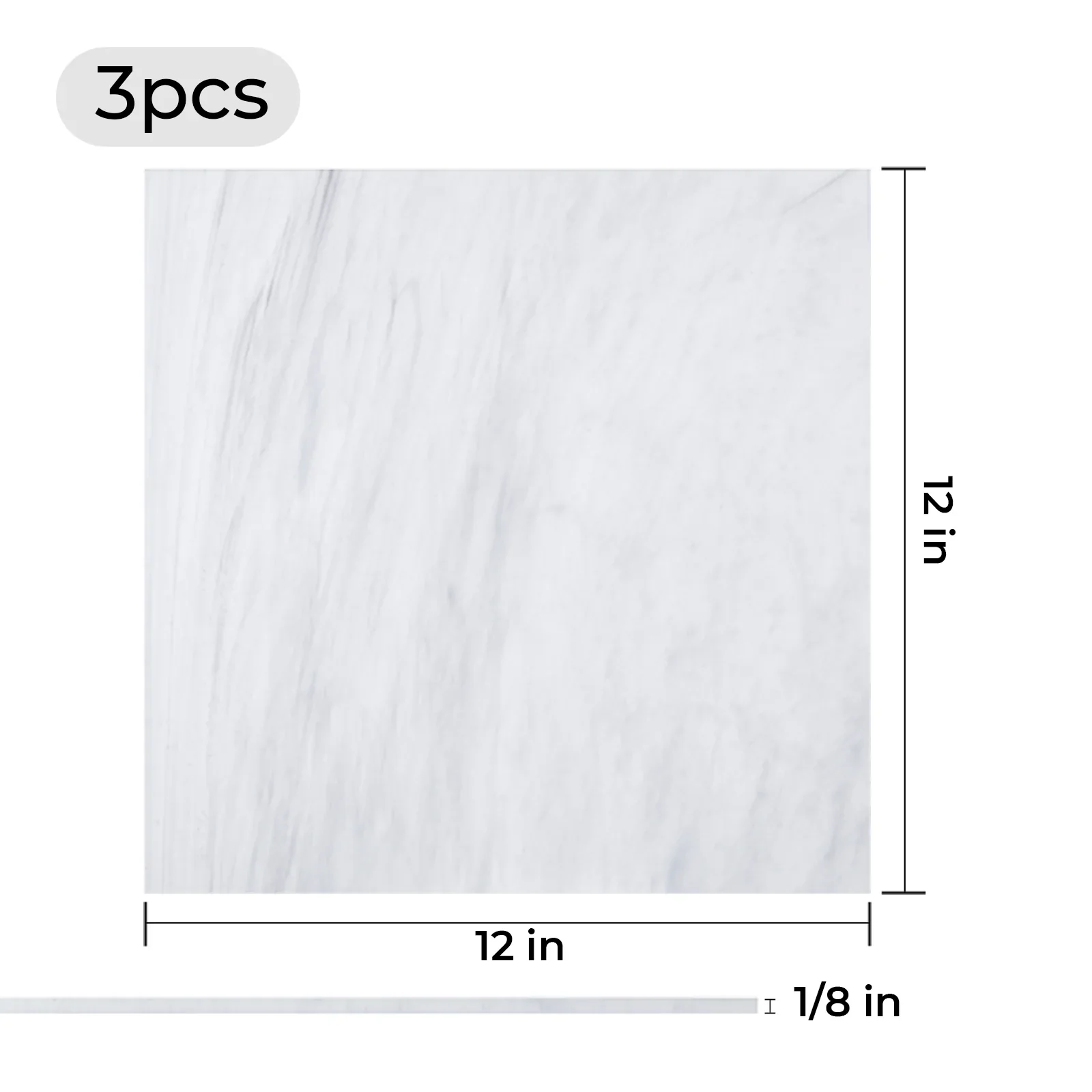 3 mm Weißgraue Marmor-Acrylplatte Plexiglas (3 Stk.) - Image 2
