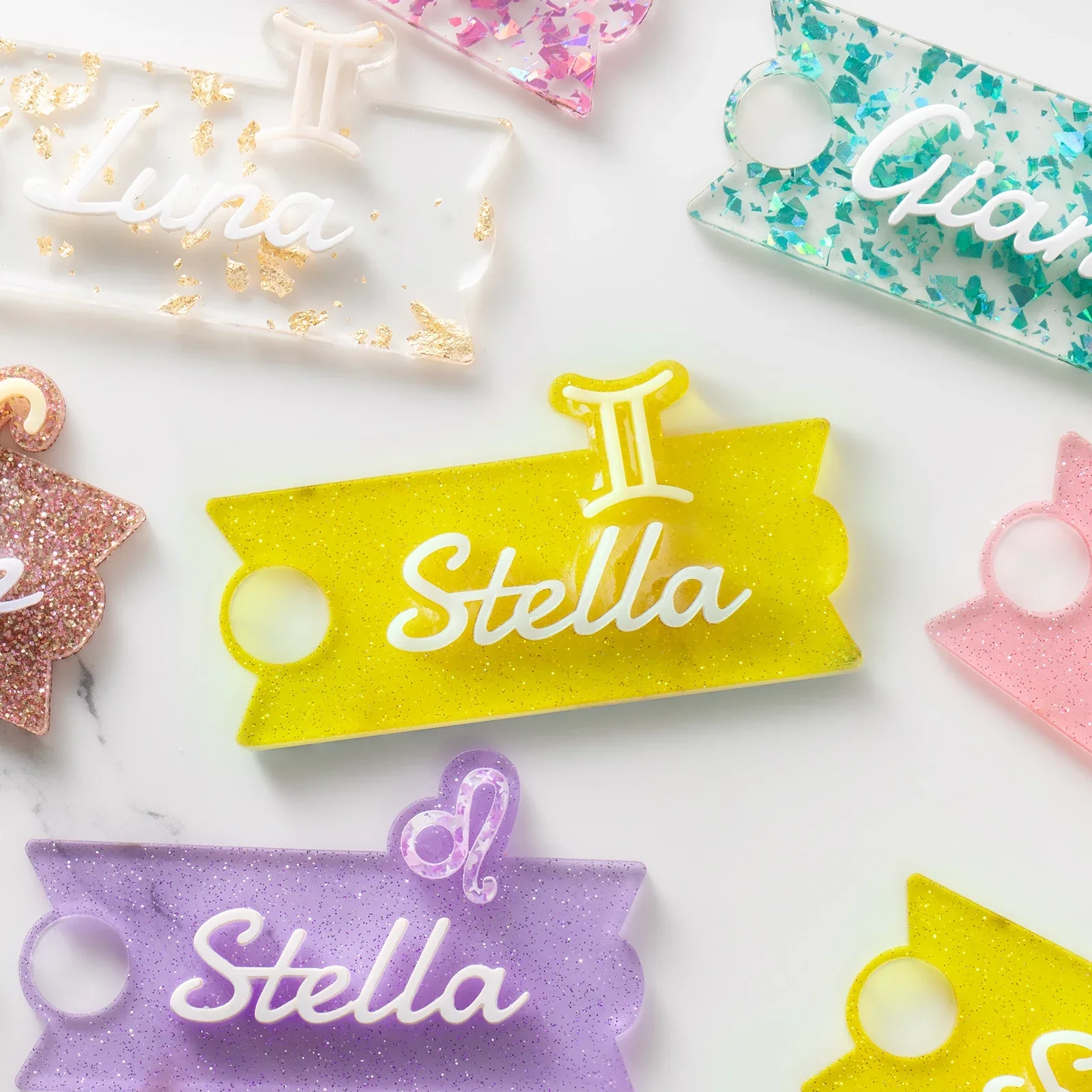 3mm gelbes Glitzer durchscheinendes glänzendes Acrylblatt (3 Stk.) - Image 2