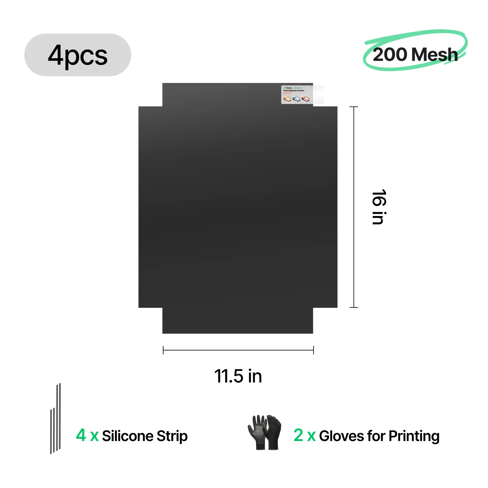200 Mesh Polyester-Schnellgravur-Sieb (4 Stück) 29,2 cm × 40,6 cm - Image 3