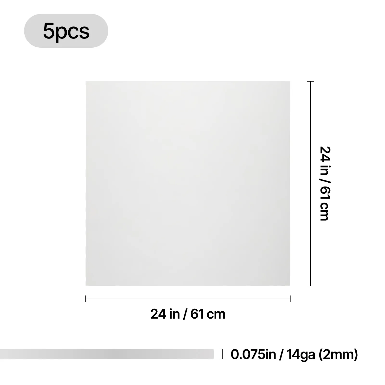 60 × 60 × 0,2 cm 1060 Aluminiumlegierungsblech (5 Stück) - Image 3