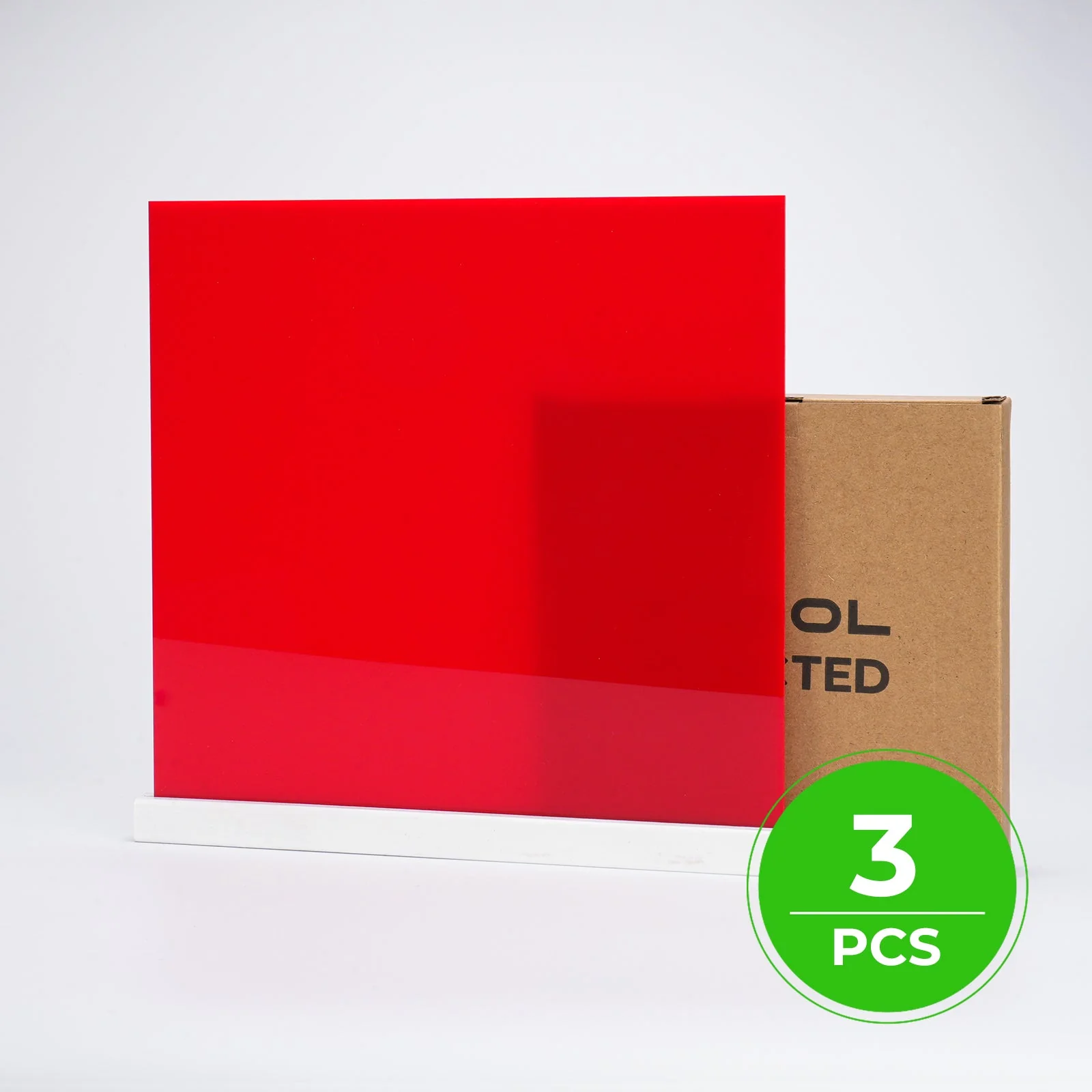 3 mm Red Opaque Glossy Acrylic Sheet (3 Stk.) - Image 3