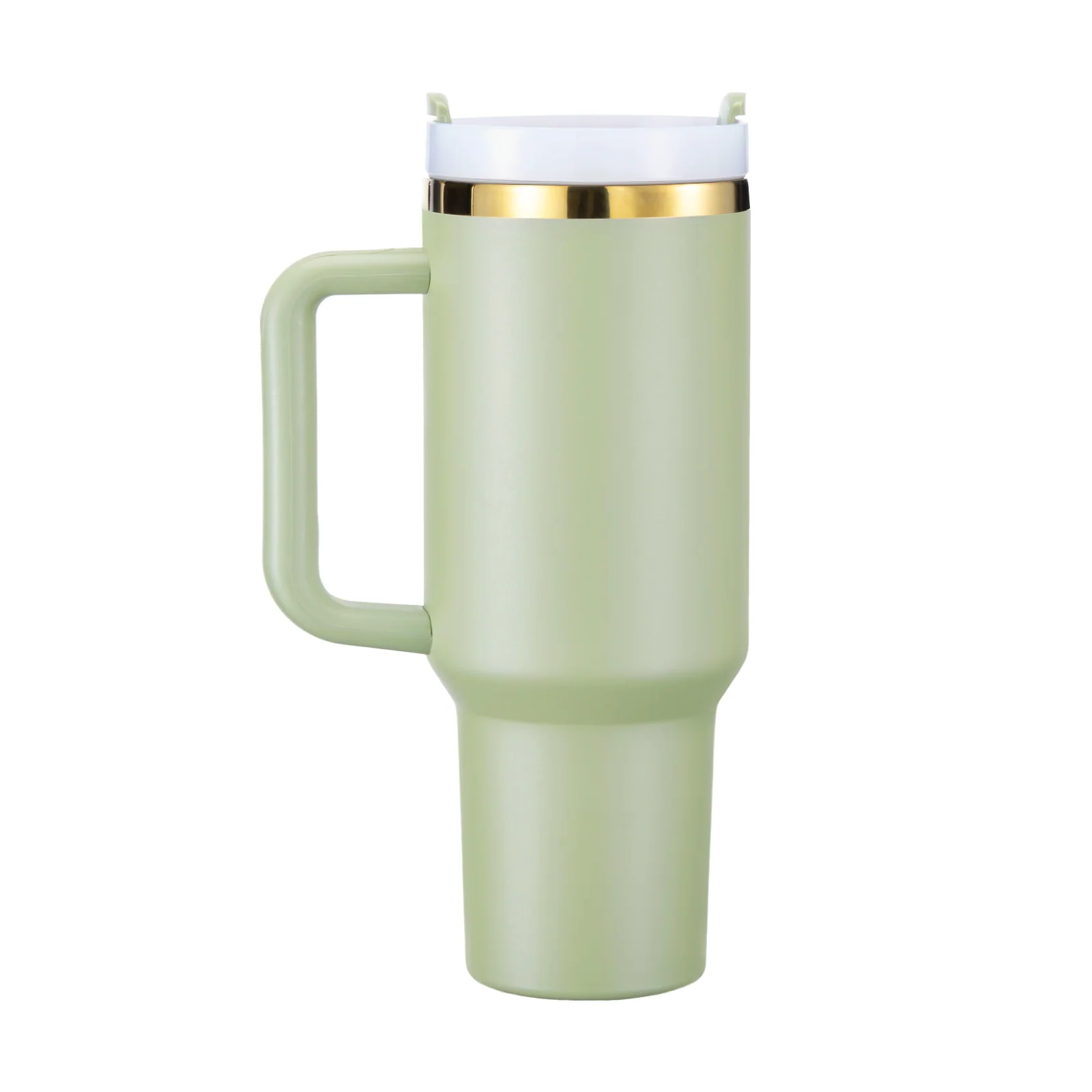 Armeegrün zu Gold Edelstahlbecher mit abnehmbarem Griff (40oz)