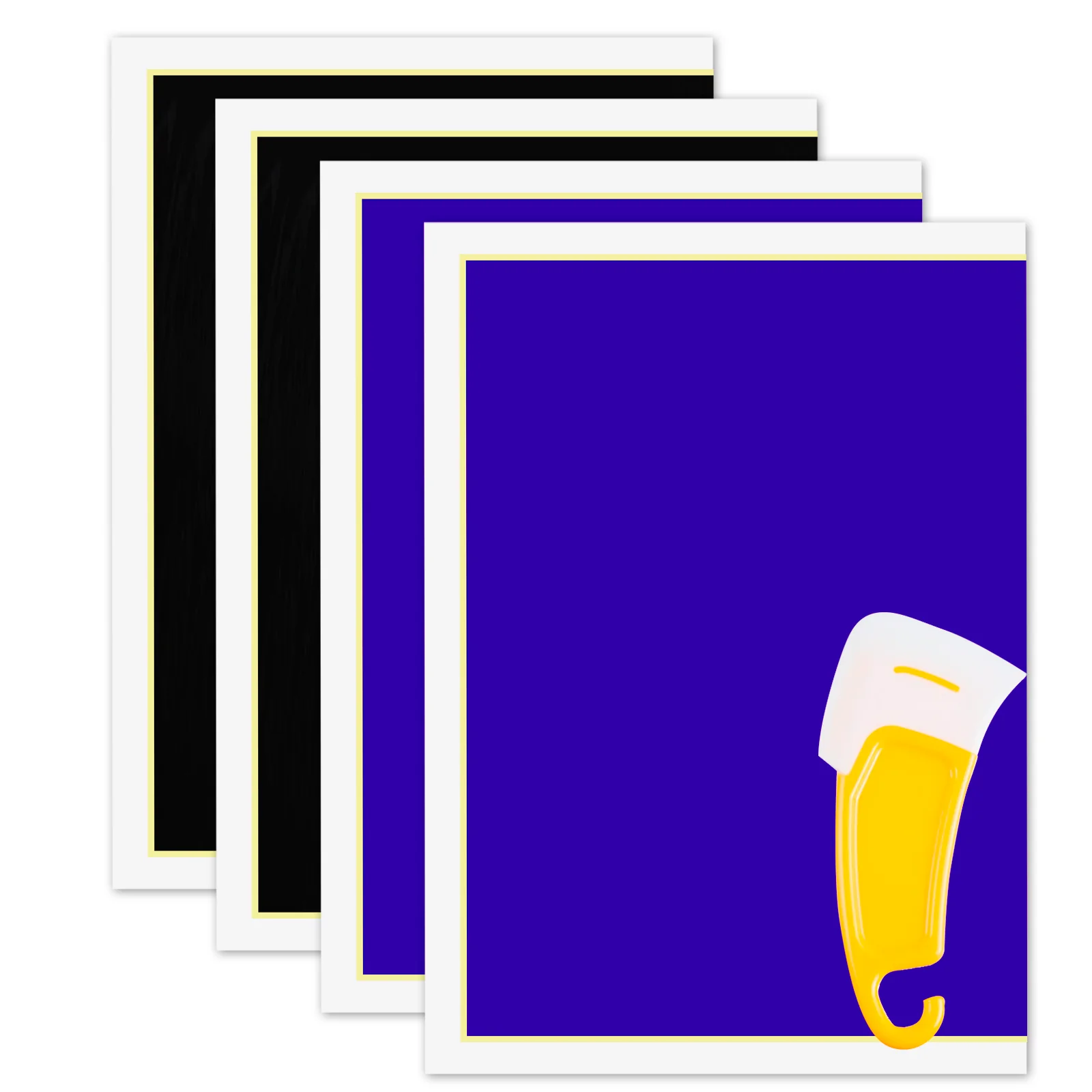 Schwarzes und blaues Lasergravur-Beschriftungspapier (4 Stk.)
