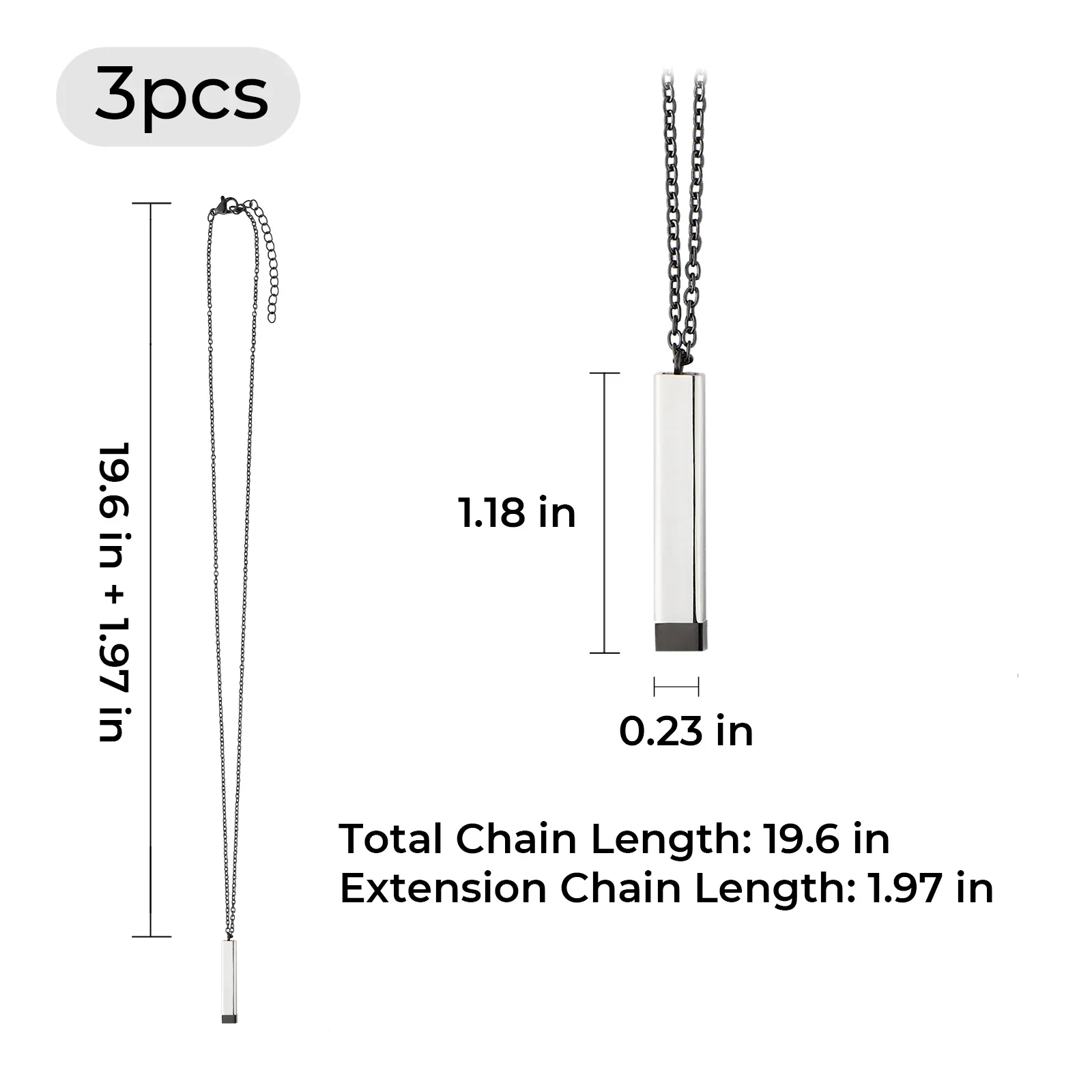 Schwarzes Edelstahl Halsband mit versteckter Botschaft (3 Stk.) - Image 3