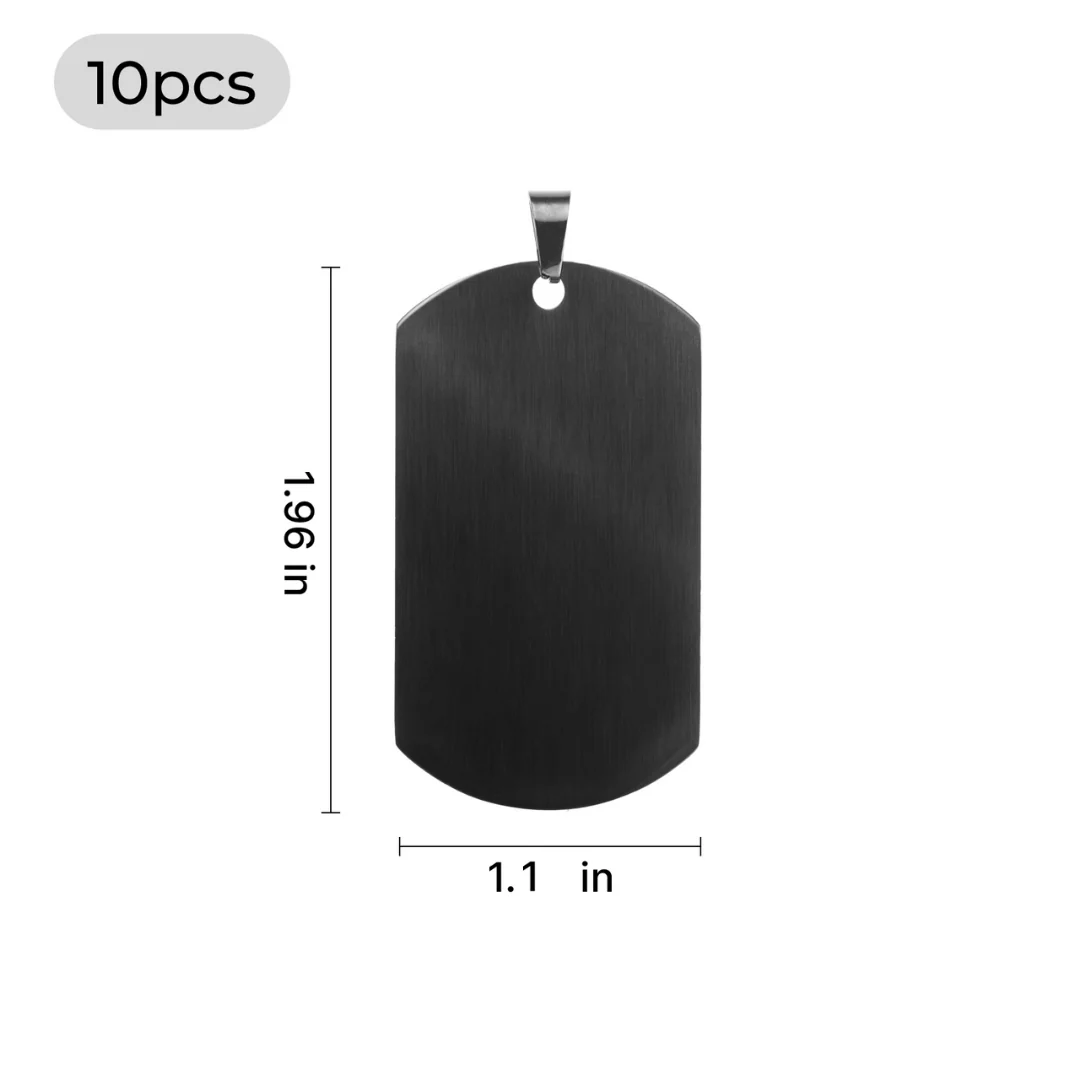 Schwarzer Edelstahl-Militäranhänger (10 Stk.) - Image 3