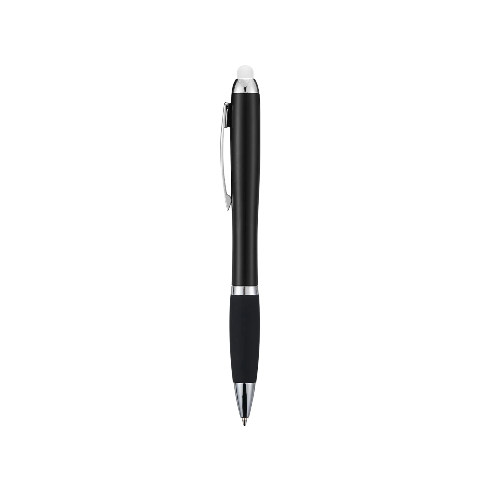 Schwarze Stylus-Kugelschreiber mit mehrfarbigen LED-Lichtern (10 Stück)