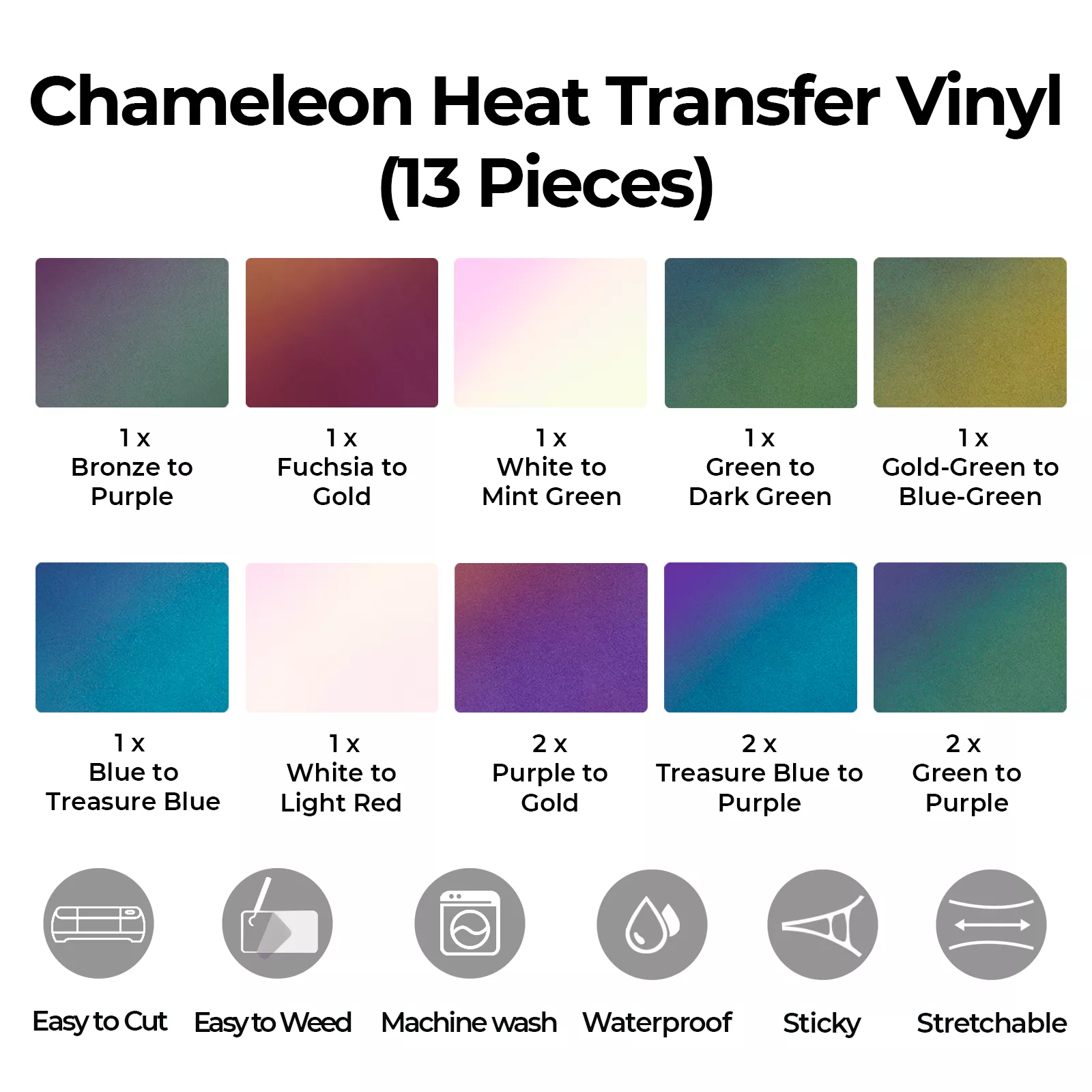 Chamäleon-Heat-Transfer-Vinyl (13 Stk.) - Image 3
