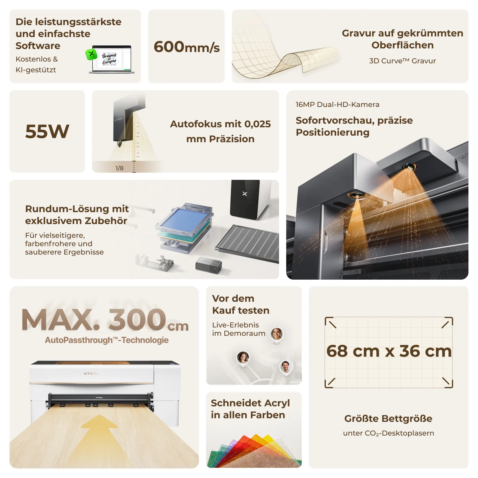 xTool P2S 55W Desktop CO2 Laser Cutter - Image 9