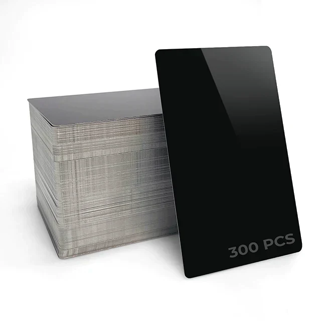 Visitenkarten aus glänzendem schwarzem Aluminium (300 Stk.) - Image 5