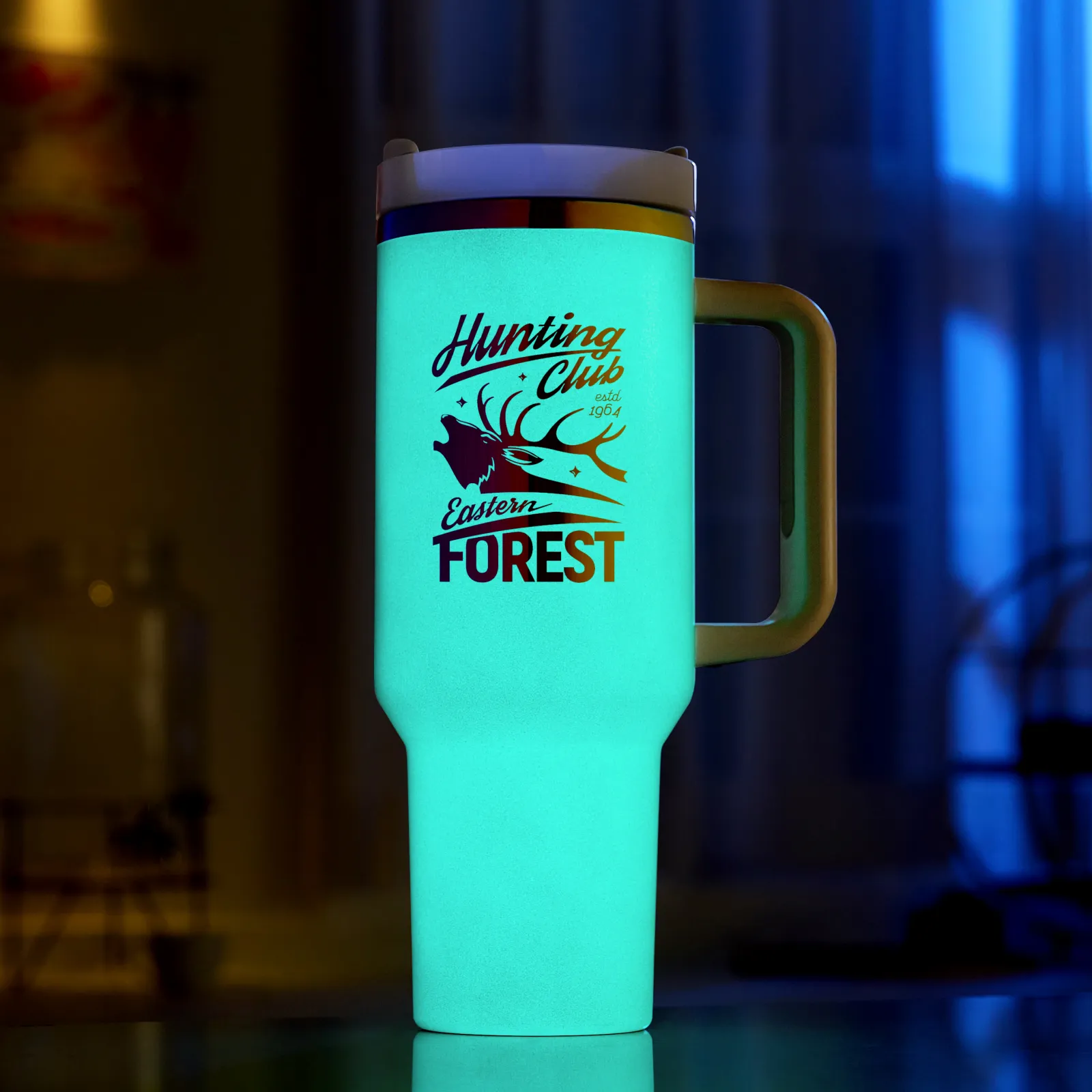 40oz Edelstahl-Tumbler mit Henkel, leuchtet im Dunkeln - Image 15