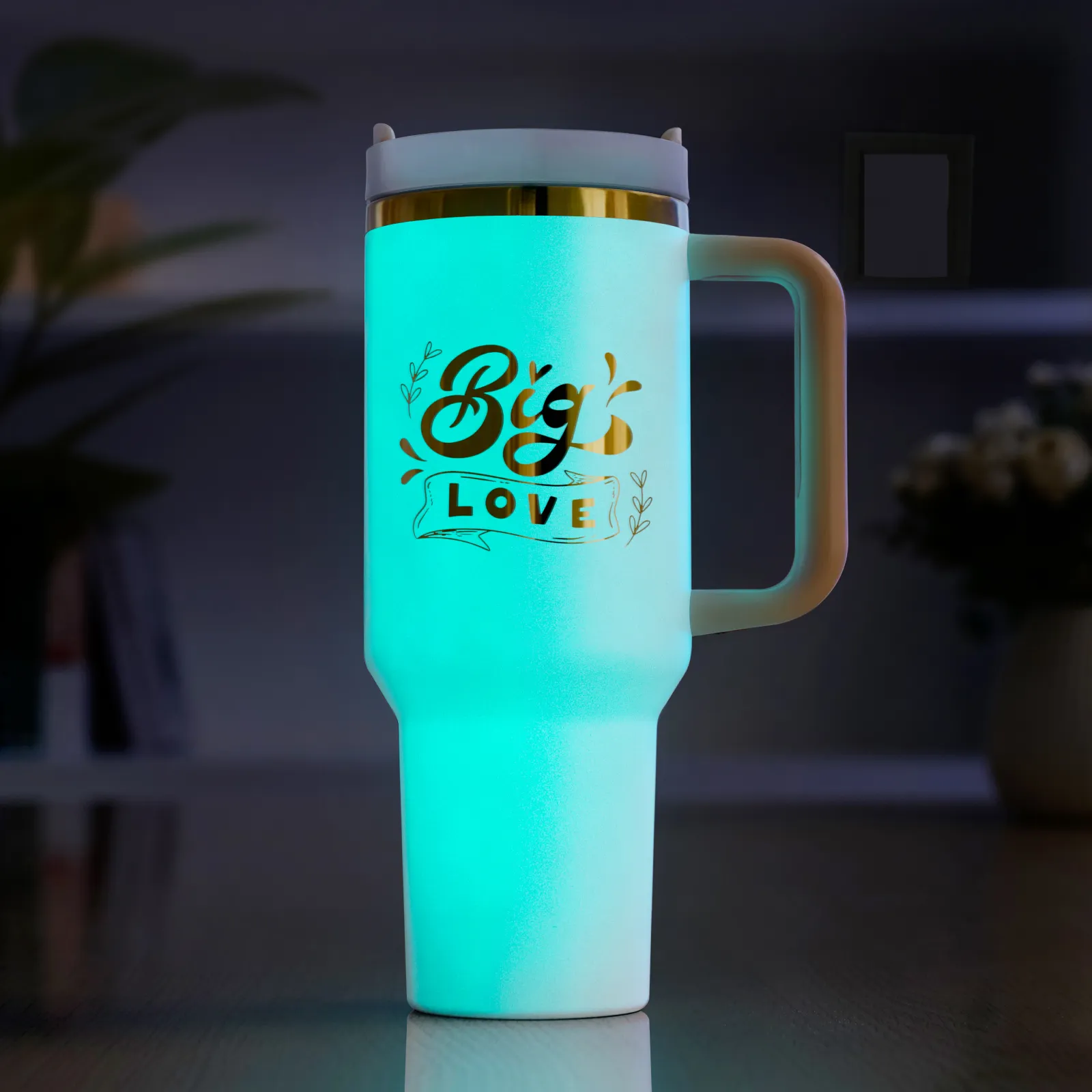40oz Edelstahl-Tumbler mit Henkel, leuchtet im Dunkeln - Image 25
