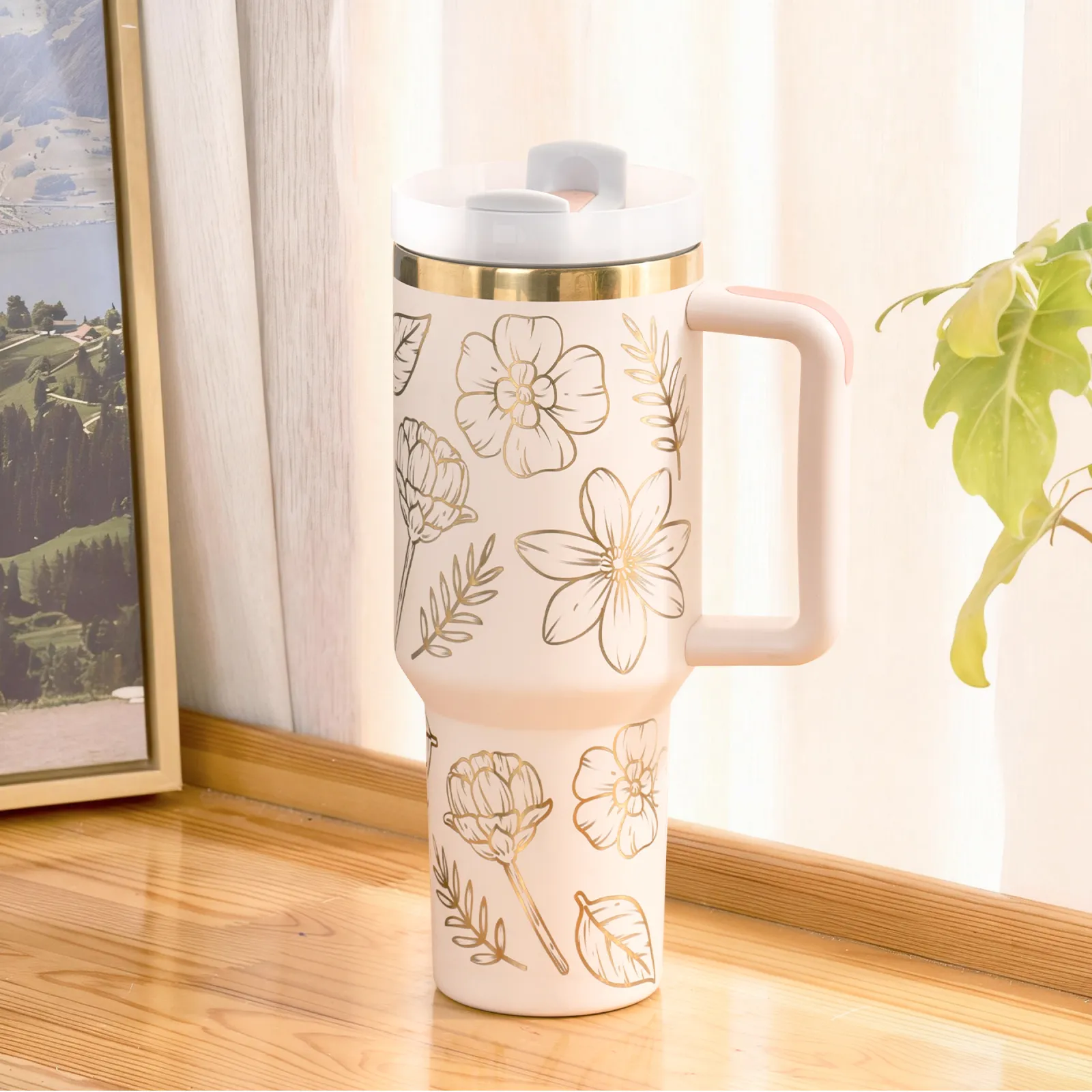 40oz Edelstahl-Tumbler mit Henkel, leuchtet im Dunkeln - Image 27