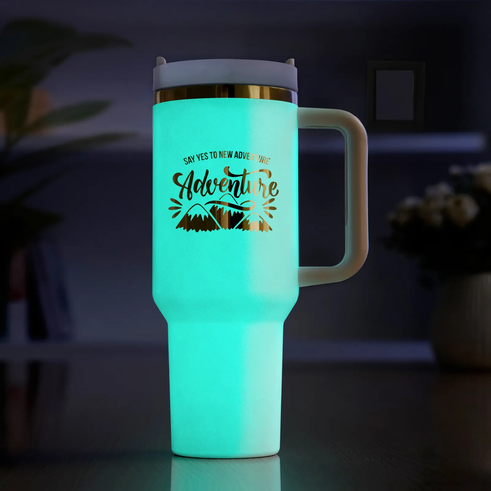 40oz Edelstahl-Tumbler mit Henkel, leuchtet im Dunkeln - Image 30