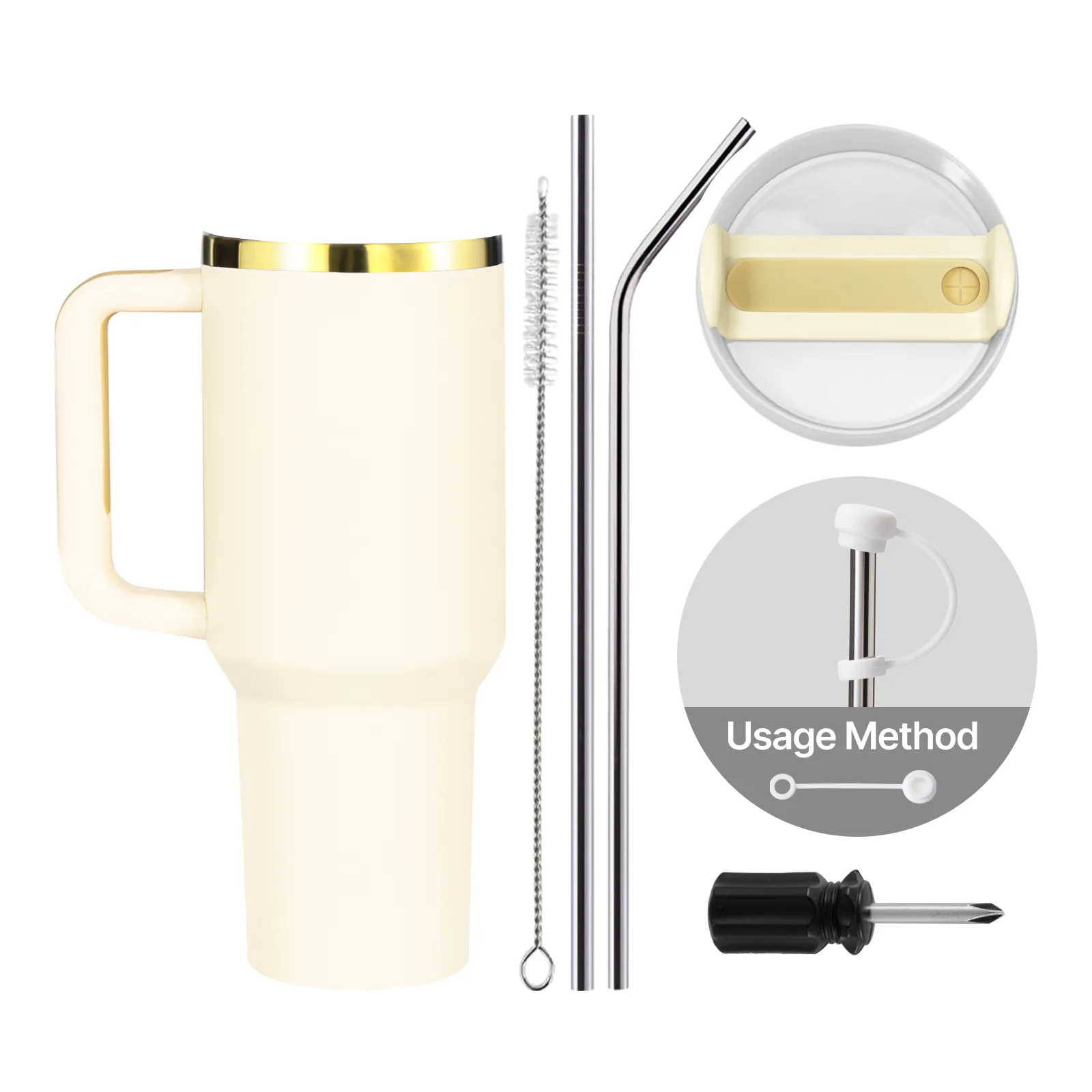 40oz Edelstahl-Tumbler mit Henkel, leuchtet im Dunkeln - Image 33