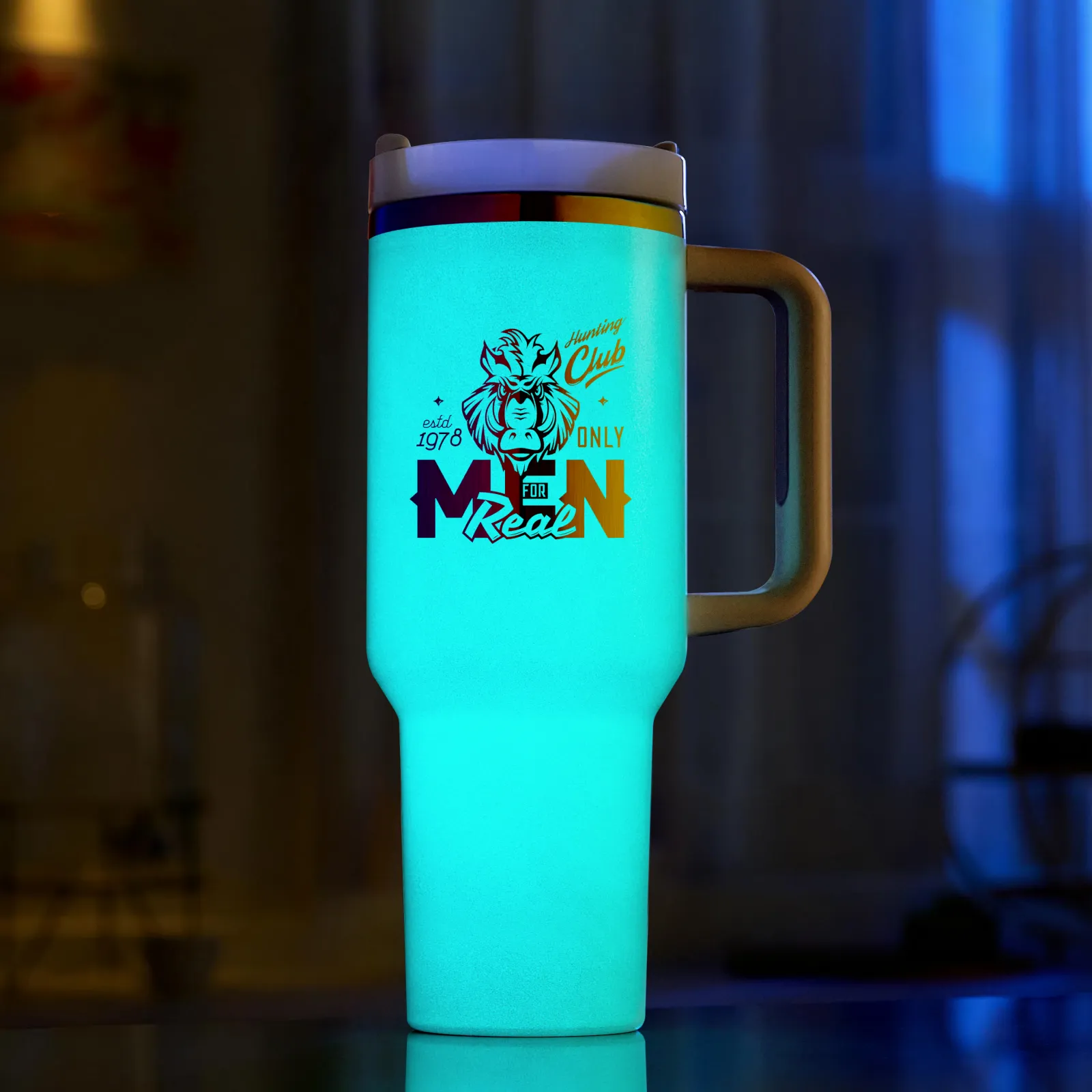 40oz Edelstahl-Tumbler mit Henkel, leuchtet im Dunkeln - Image 35