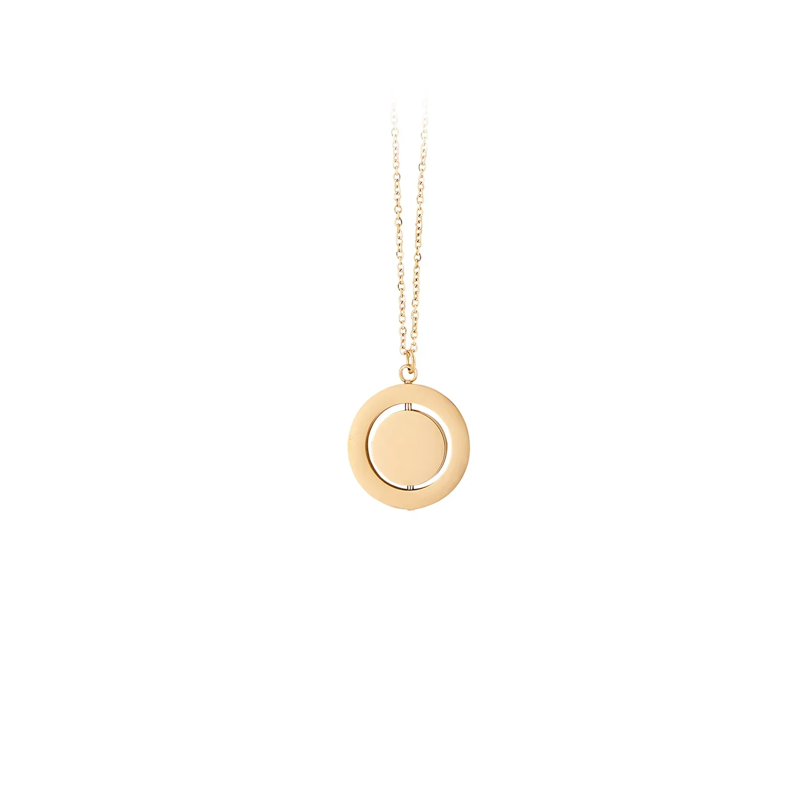 Gold Edelstahl Spinner Anhänger Halskette (3 Stück)