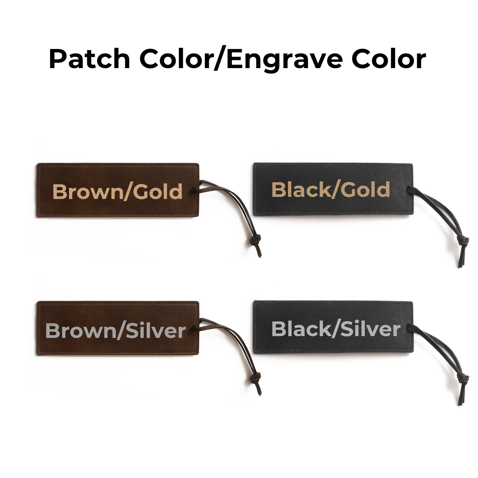 Laserbare PU Patch-Lesezeichen Schwarz&Braun (4 Stk.) - Image 4