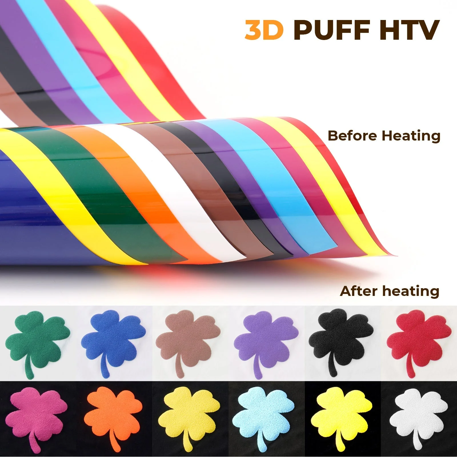 Mix Colors Puff Vinyl Wärmeübertragung 3D (14 Stk.) - Image 4