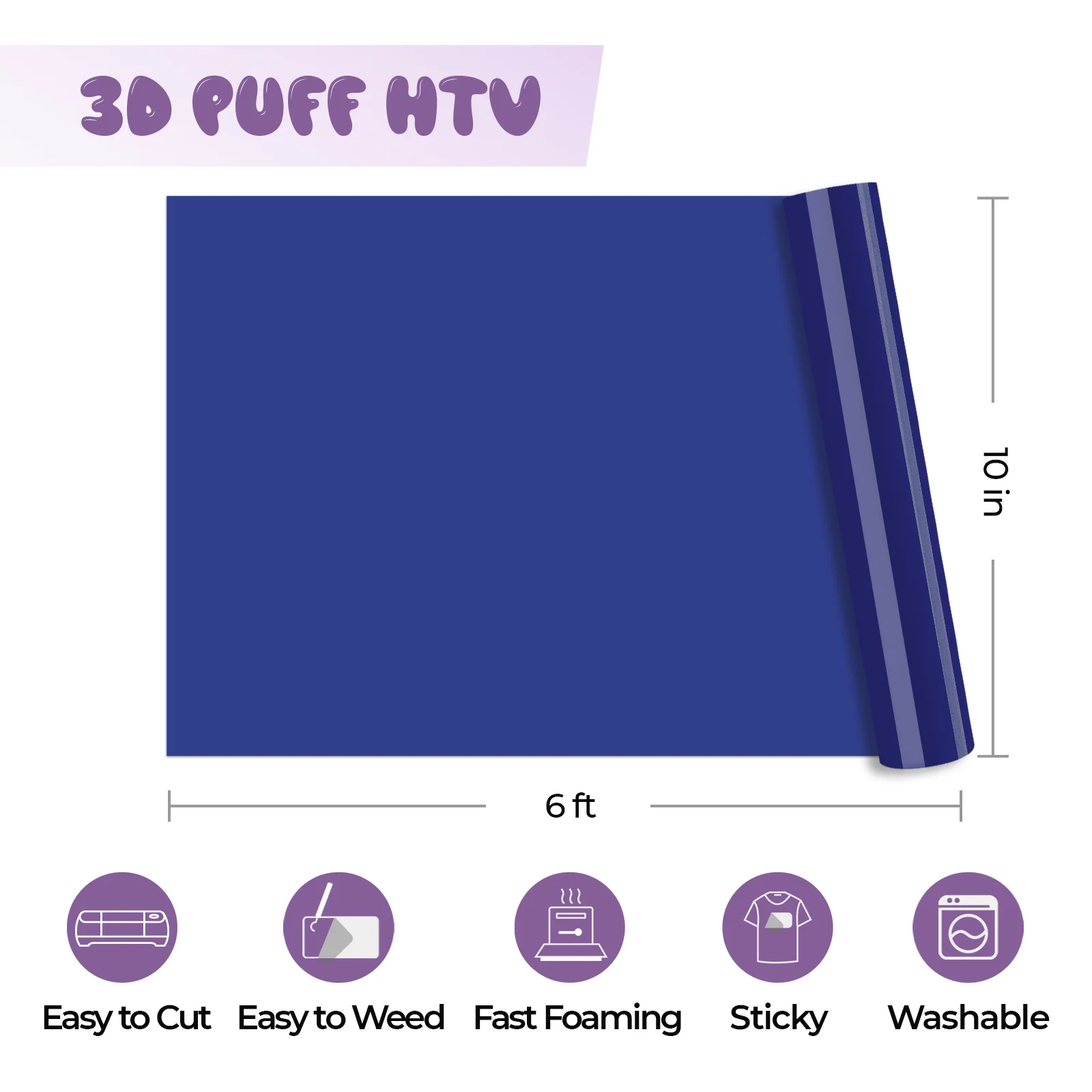 Navy Puff Vinyl Wärmeübertragung 3D - Image 4