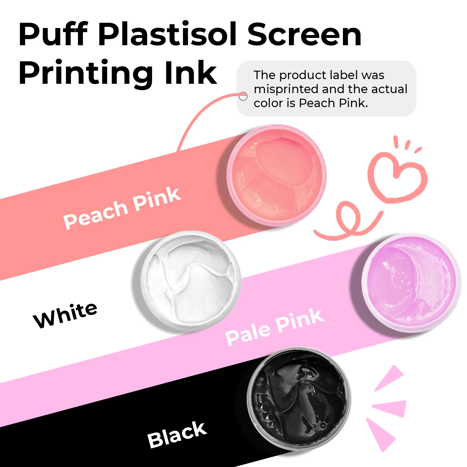 Puff Plastisol Tinten für Siebdruck auf Stoff (4 Farben) - Image 3
