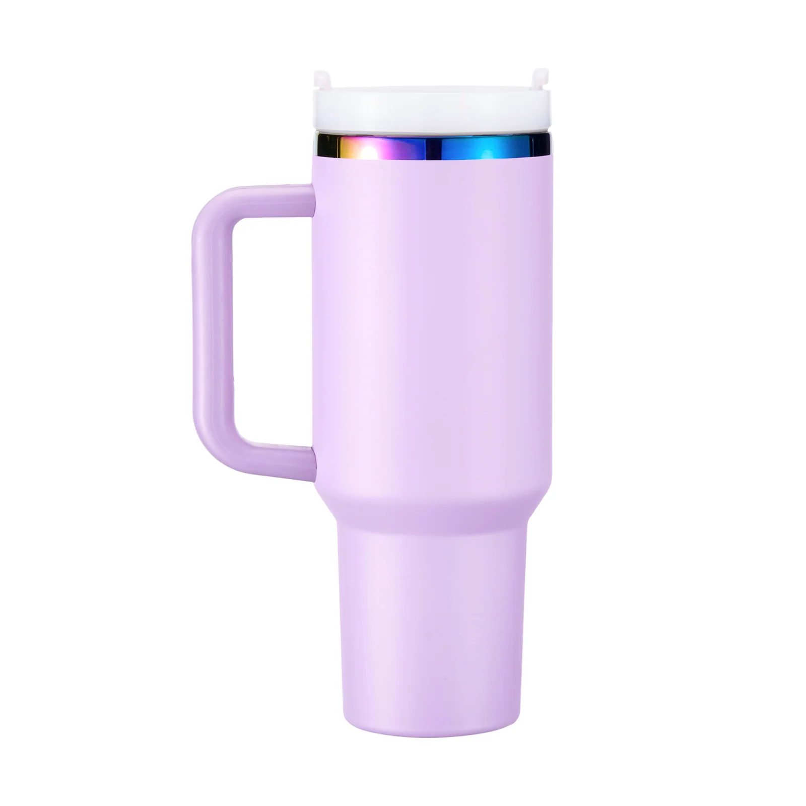 Lila bis Iridescent Edelstahlbecher mit abnehmbarem Griff (40 oz)