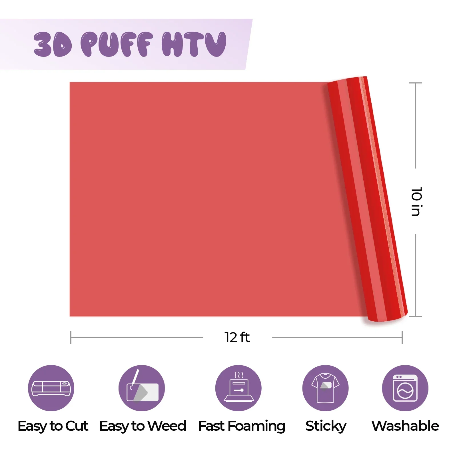 Rote 3D Puff Wärmeübertragung Vinyl-Rolle - Image 4