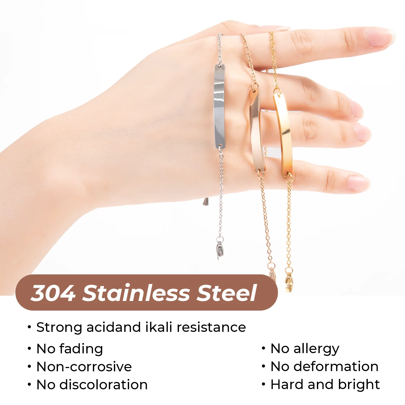 Edelstahl-Tag-Armband (6 Stk.) - Image 4