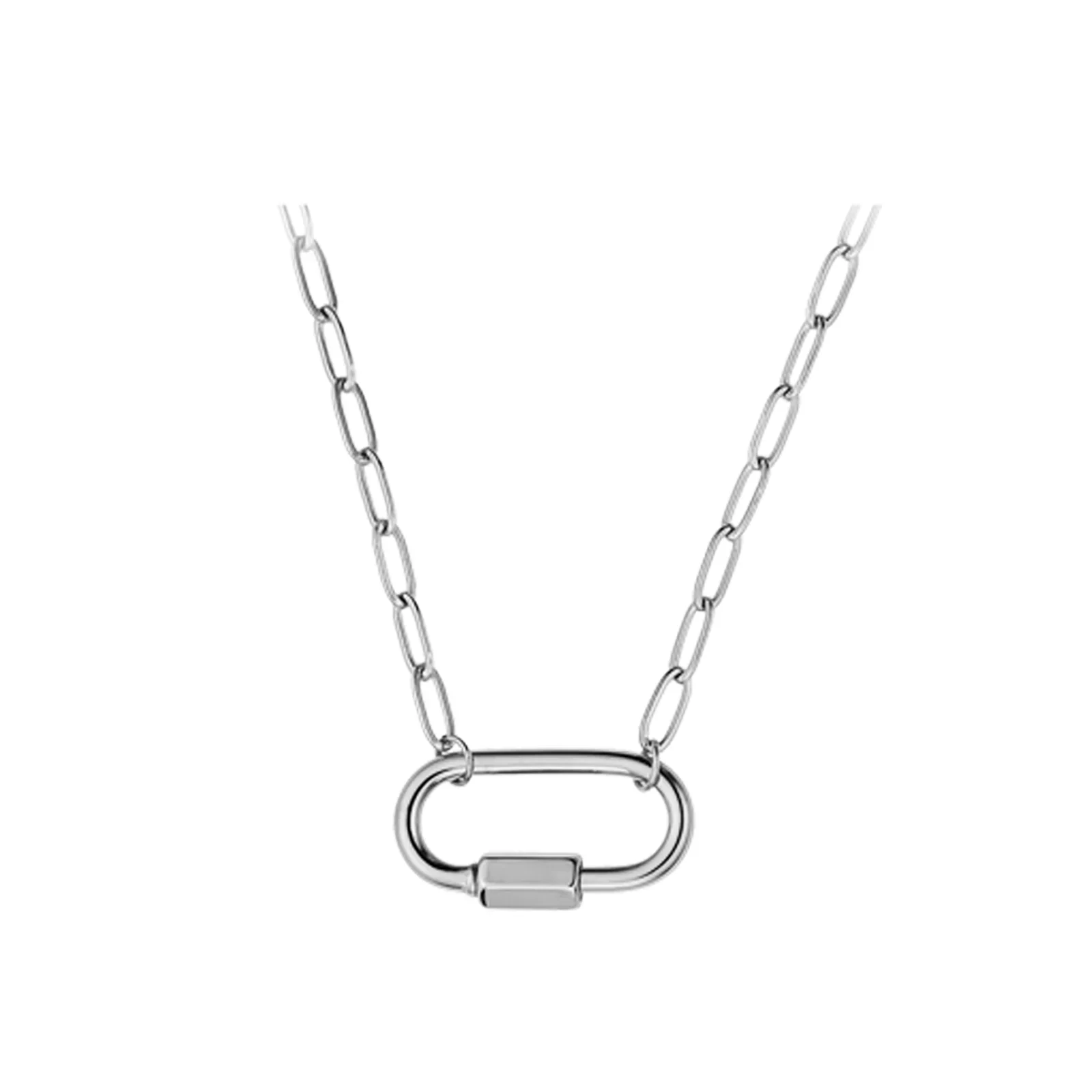 Silberne Edelstahl-Karabinerkette (3 Stk.)