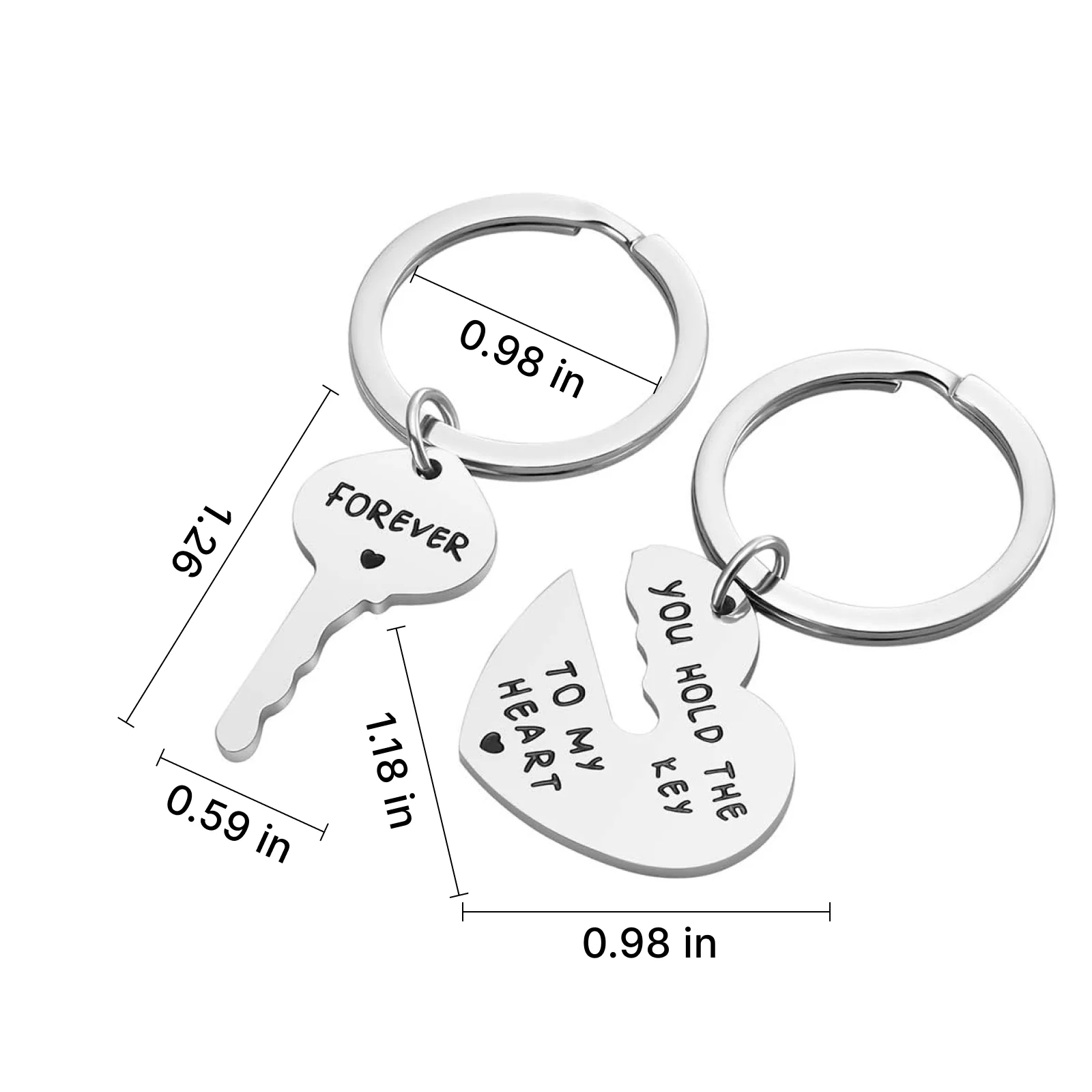 Edelstahl Herz und Schlüsselanhänger Set (6 Stk.) - Image 3