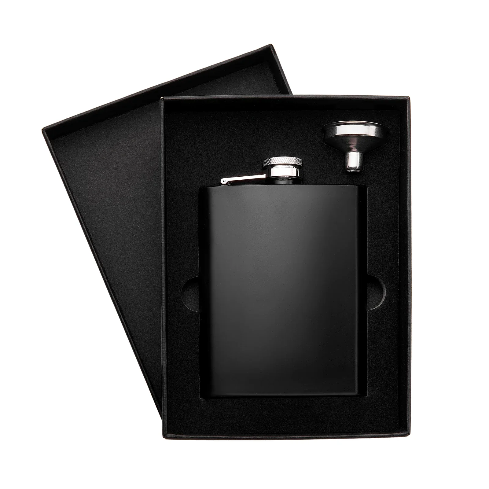 Schwarzer Edelstahl-Flachmann (8oz)