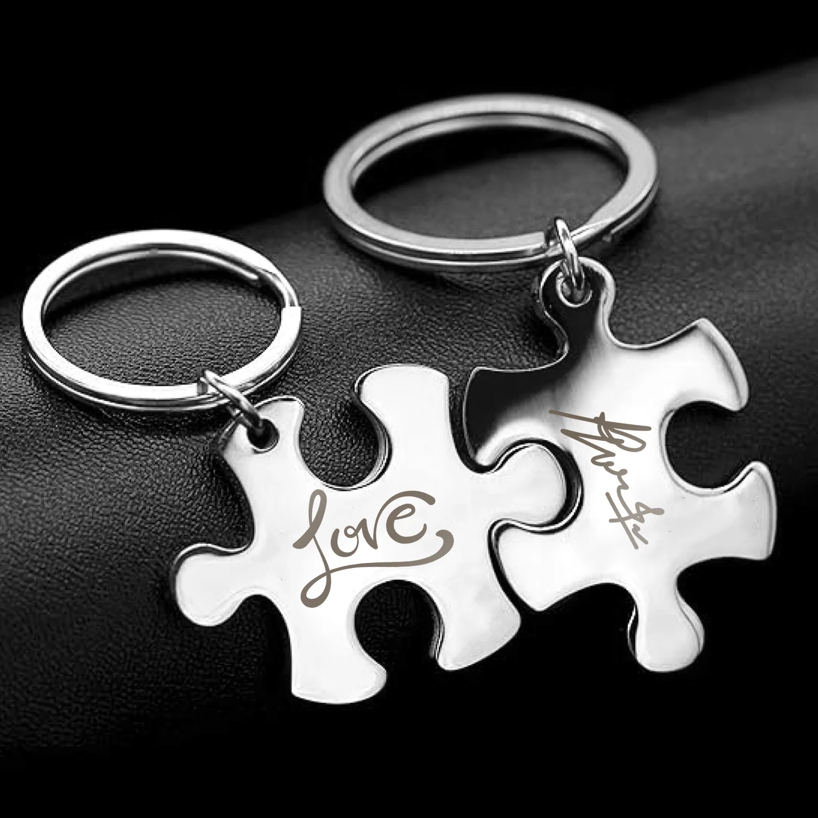 Edelstahl Puzzle Schlüsselanhänger (10 Stück) - Image 2