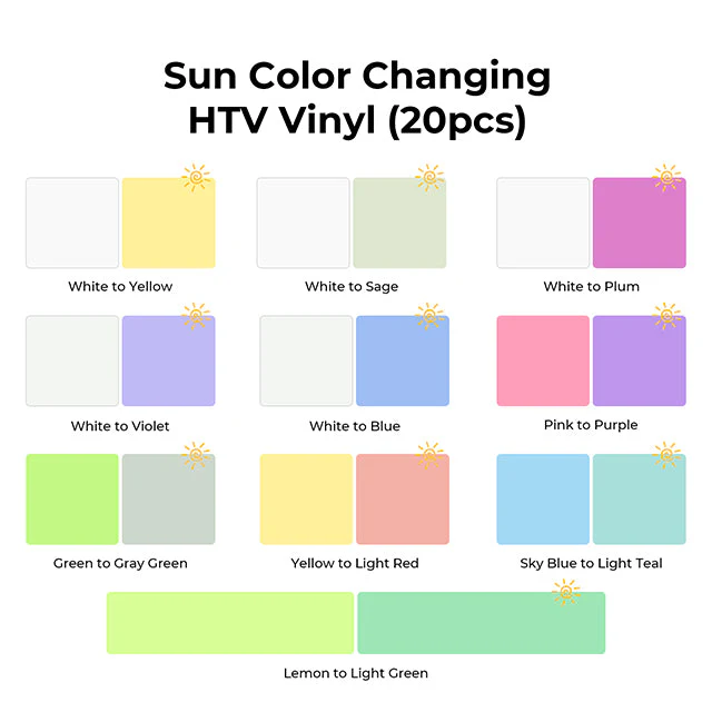 Sonne Farbe wechselnde Wärmeübertragung Vinyl (20 Stk.) - Image 5