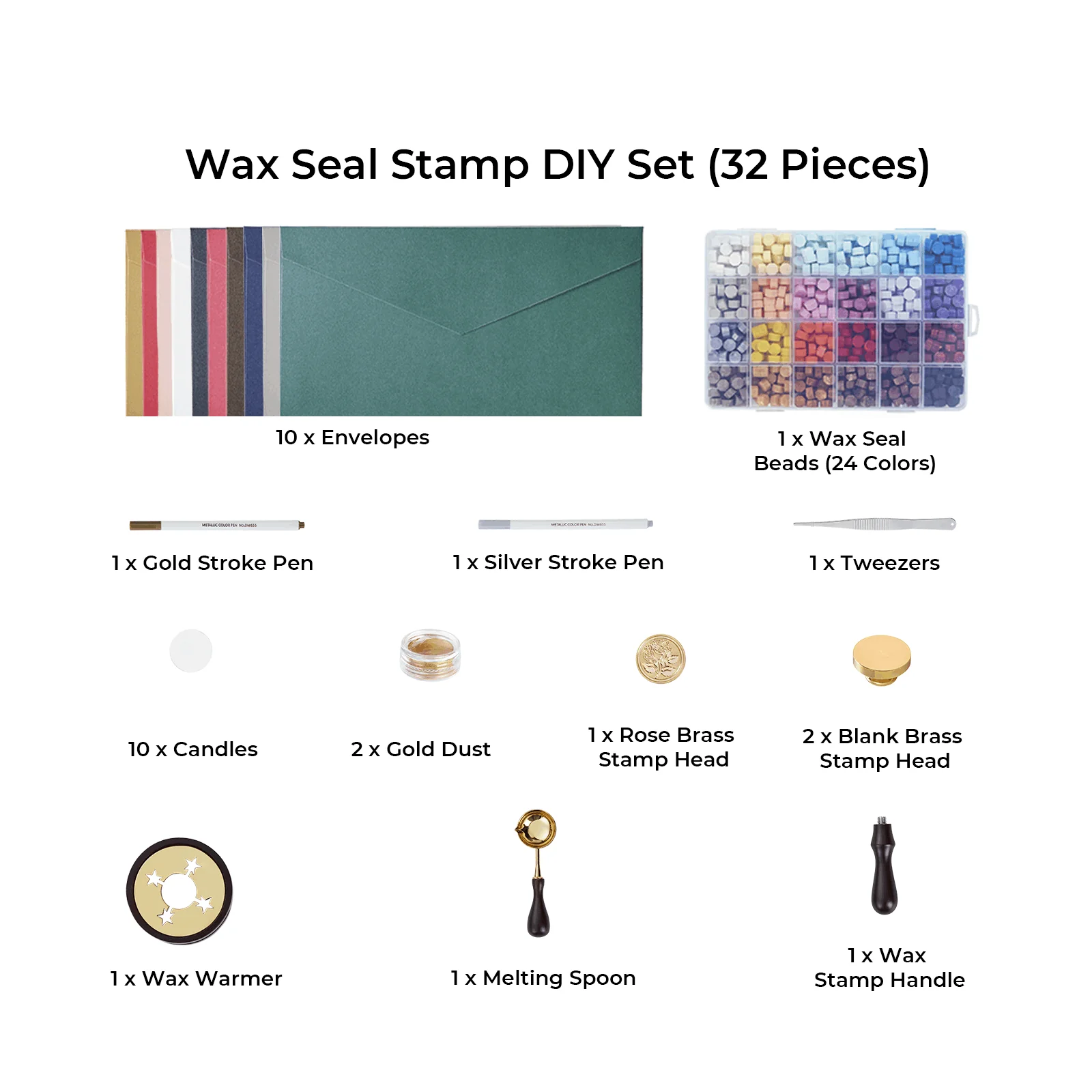 Wachssiegel-Stempel DIY-Set (32 Stk.) - Image 4