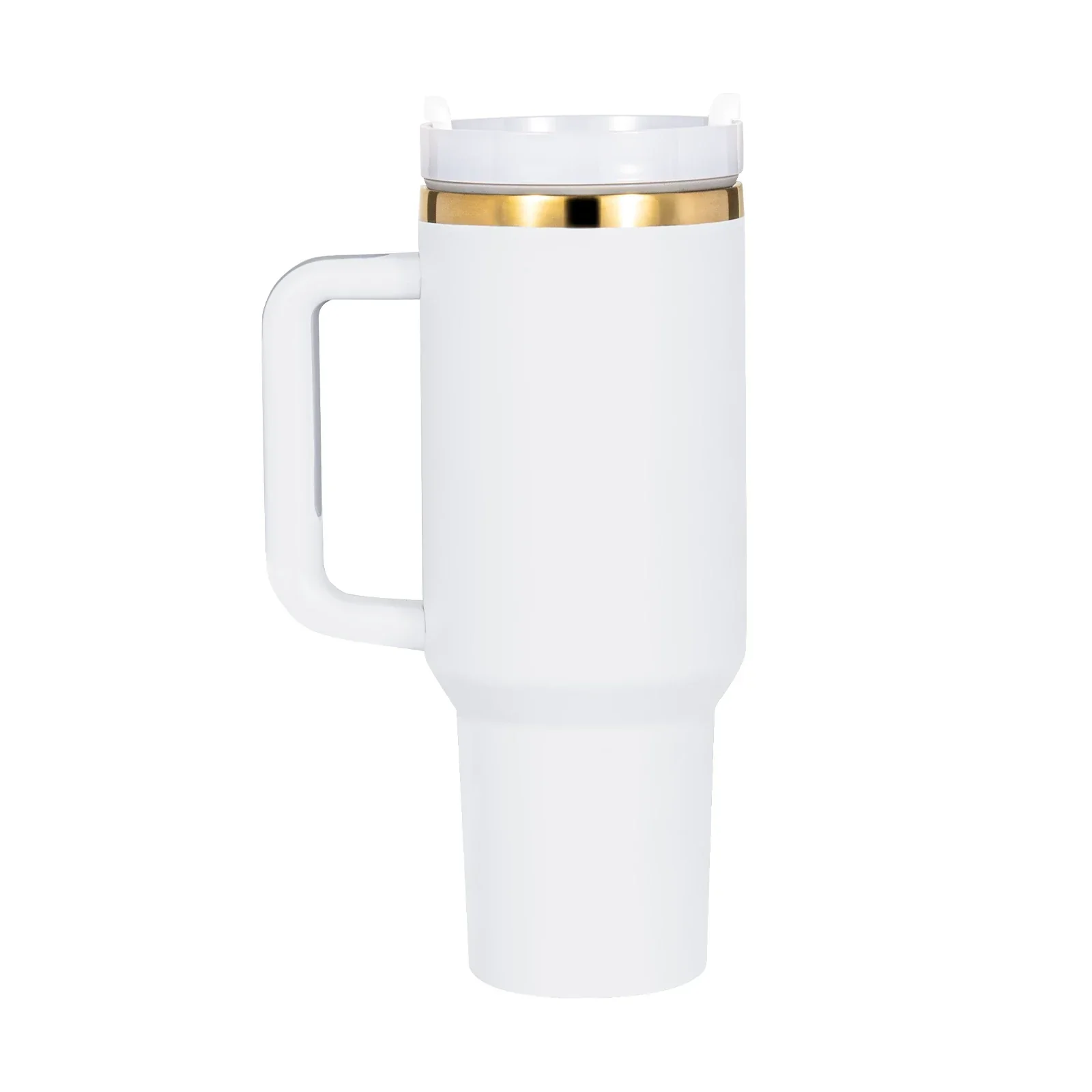 Weiß bis Gold Edelstahl-Tumbler mit abnehmbarem Griff (40 oz)