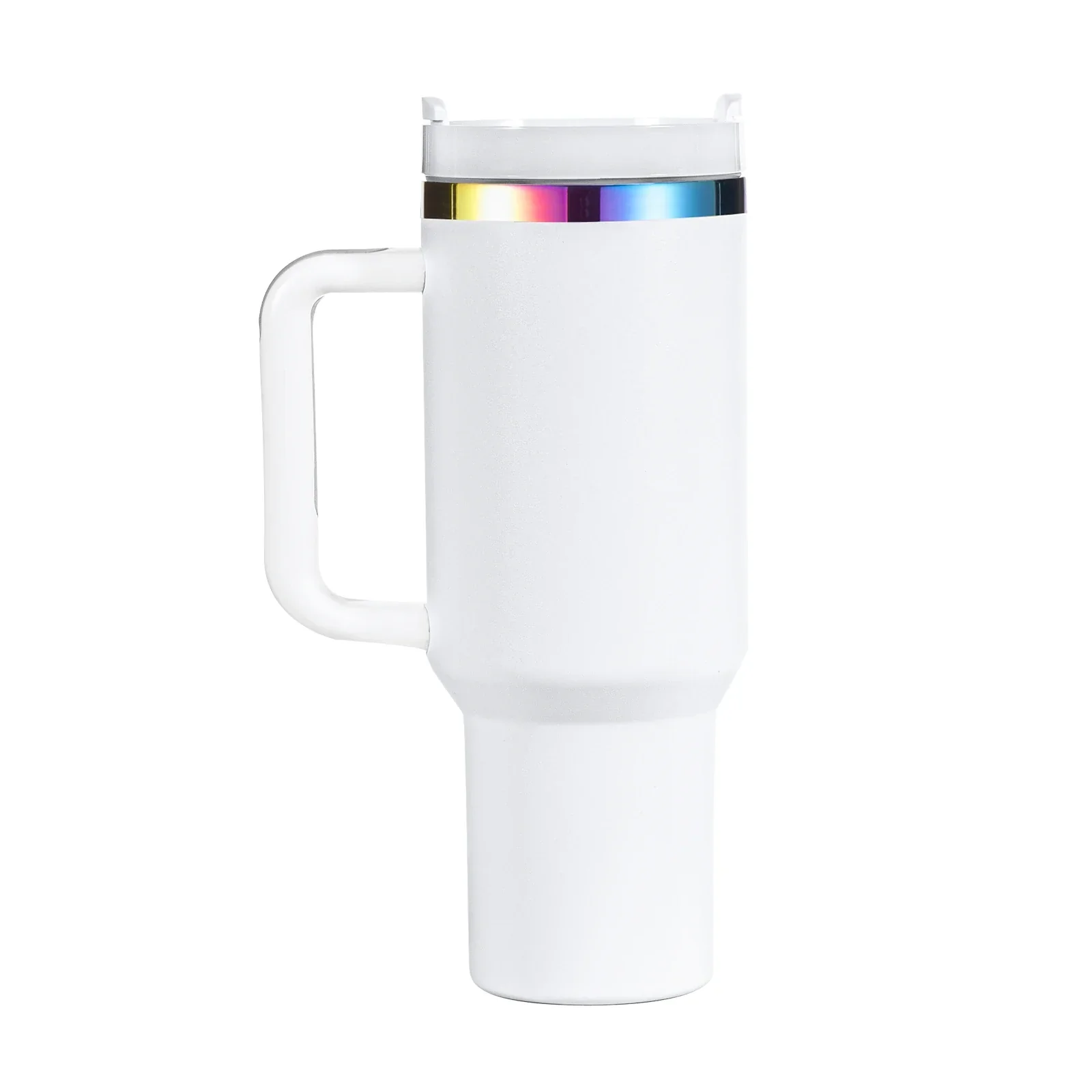 Weiß bis Irideszierender Edelstahl-Becher mit Abnehmbarem Griff (40oz)